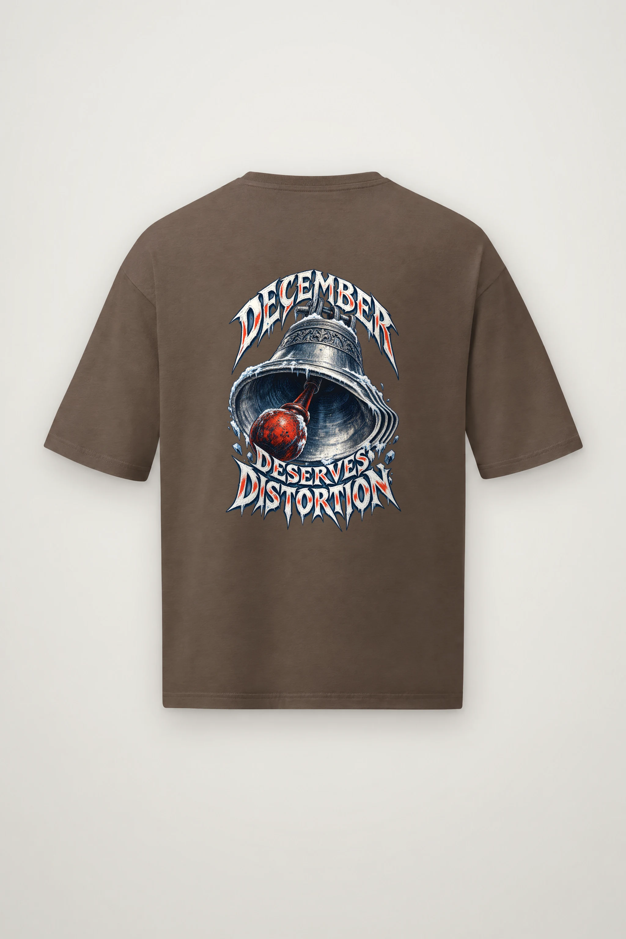 "December Deserves Distortion" Men's Oversized Heavyweight Crewneck T-Shirt