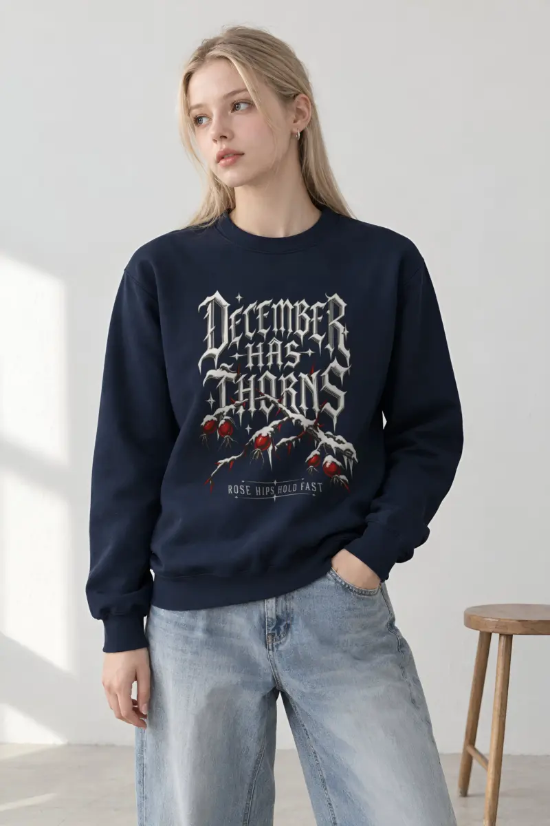 "December Has Thorns" Heavy Blend Unisex Crewneck Sweatshirt