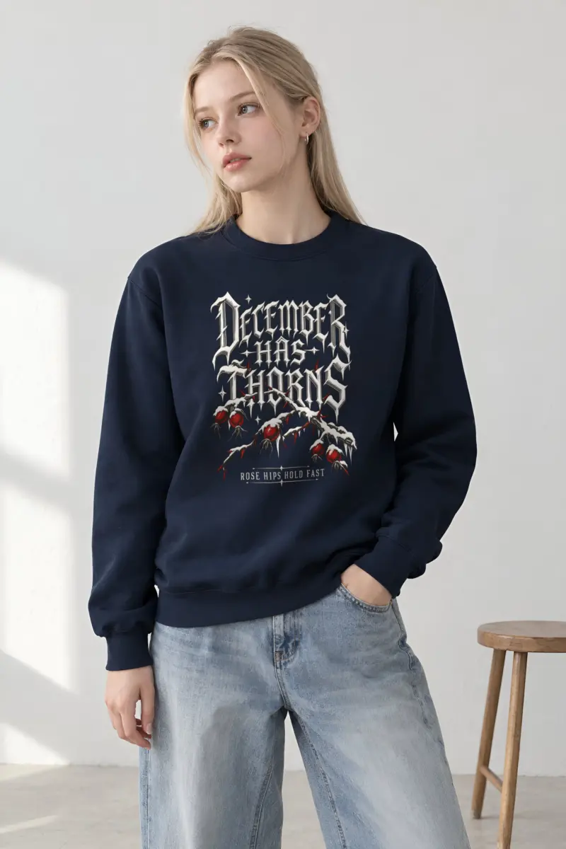 "December Has Thorns" Heavy Blend Unisex Crewneck Sweatshirt