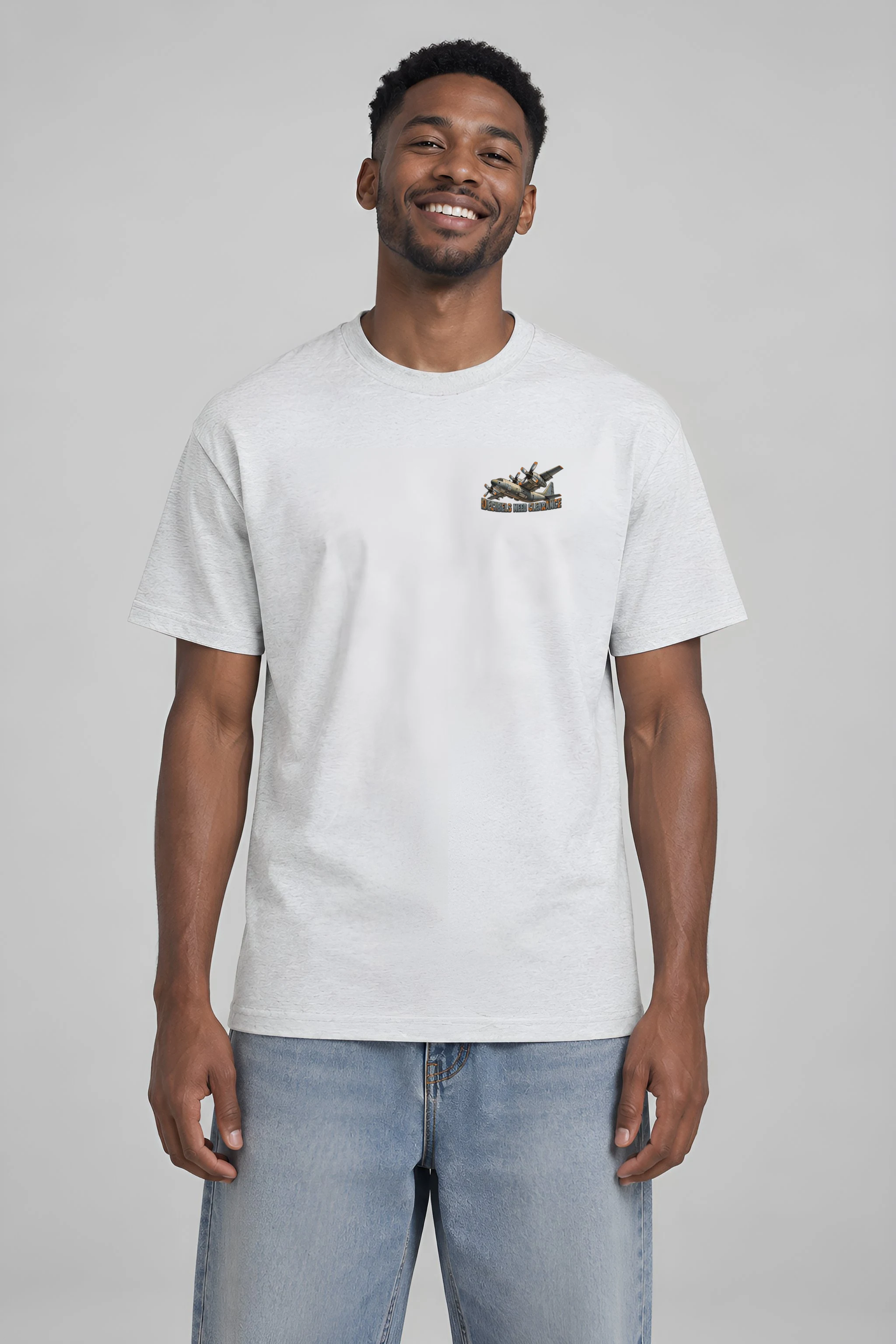"Decibels Need Clearance" Heavyweight Unisex Crewneck T-shirt
