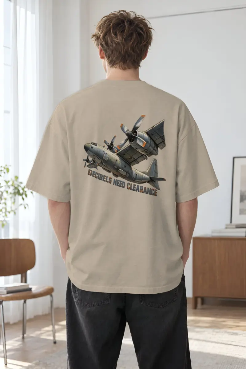 "Decibels Need Clearance" Unisex Oversized Heavyweight Crewneck T-Shirt