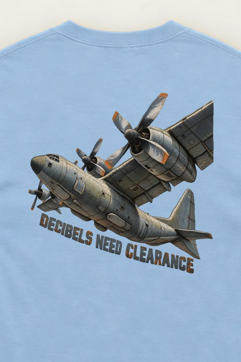 "Decibels Need Clearance" Unisex Longsleeve T-shirt - the graphic up close