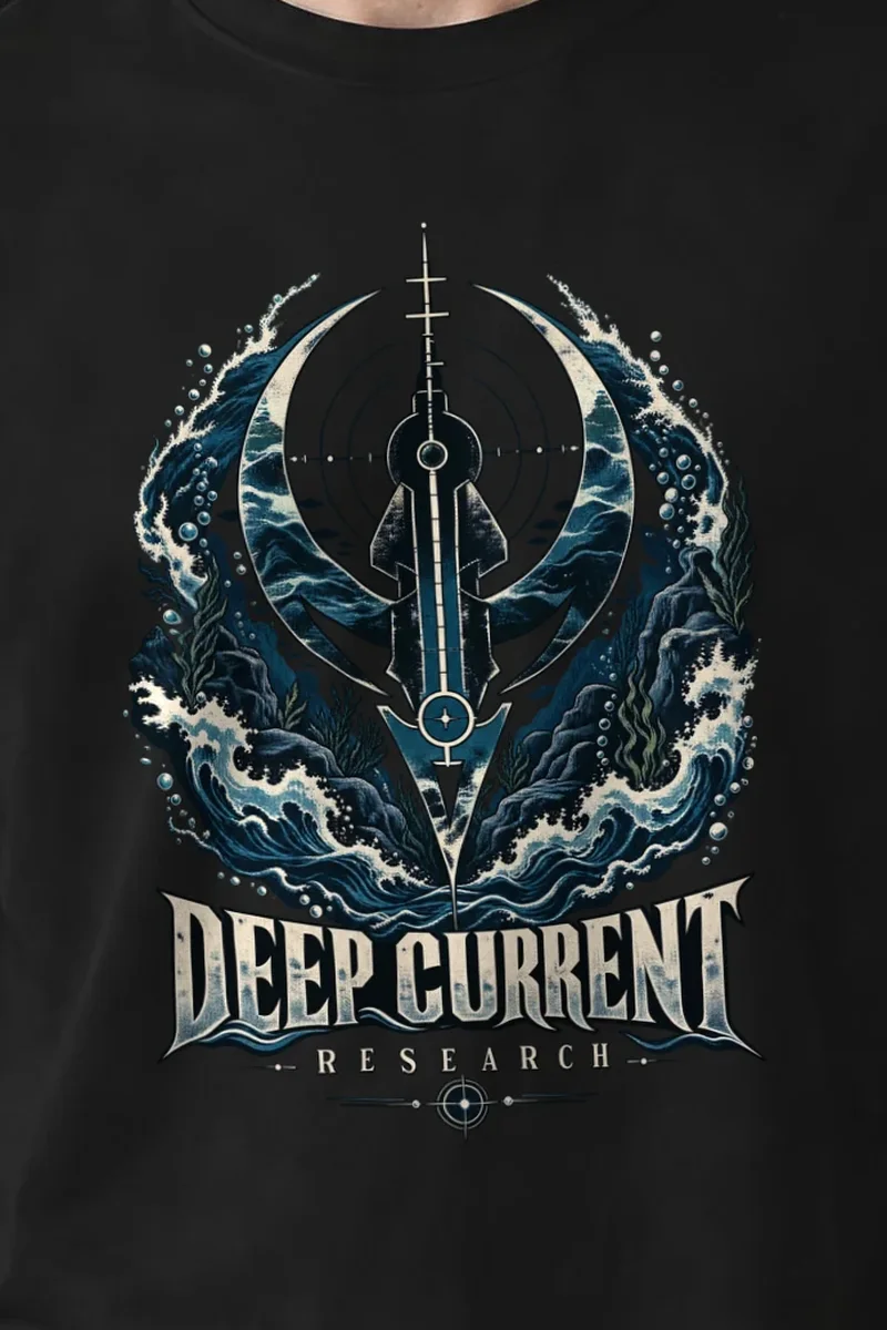 "Deep Current Research" Heavyweight Unisex Crewneck T-shirt