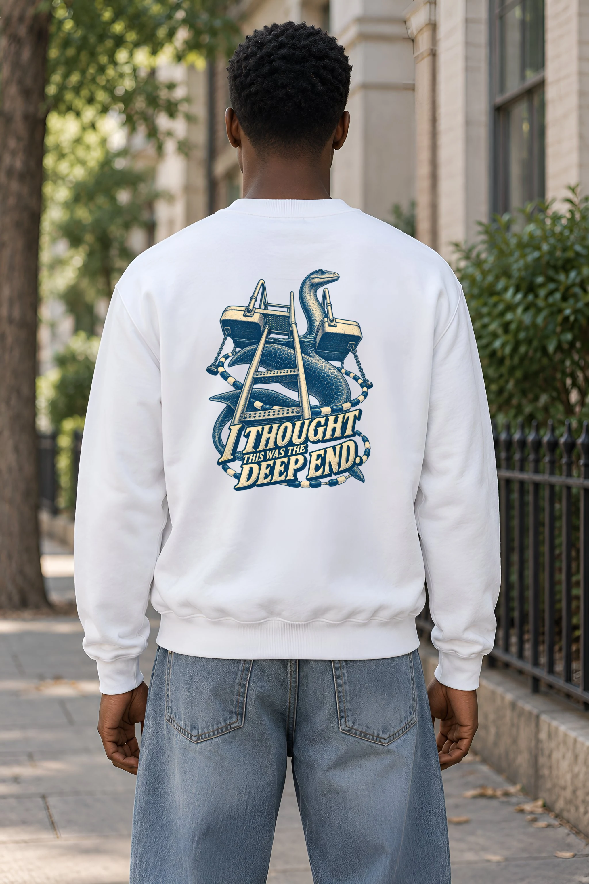 "Deep End Sea Serpent" Heavy Blend Unisex Crewneck Sweatshirt