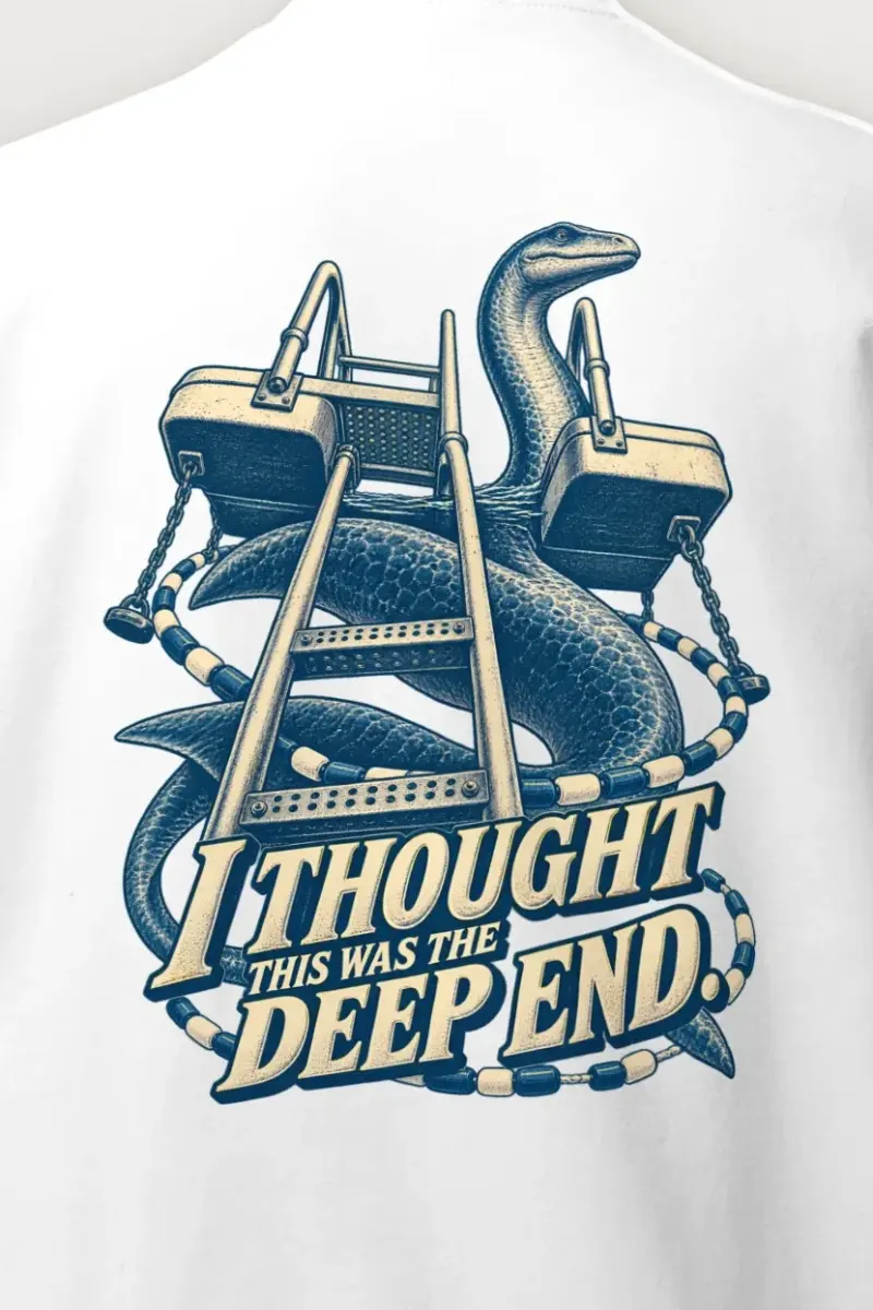 "Deep End Sea Serpent" Heavy Blend Unisex Crewneck Sweatshirt - the graphic up close