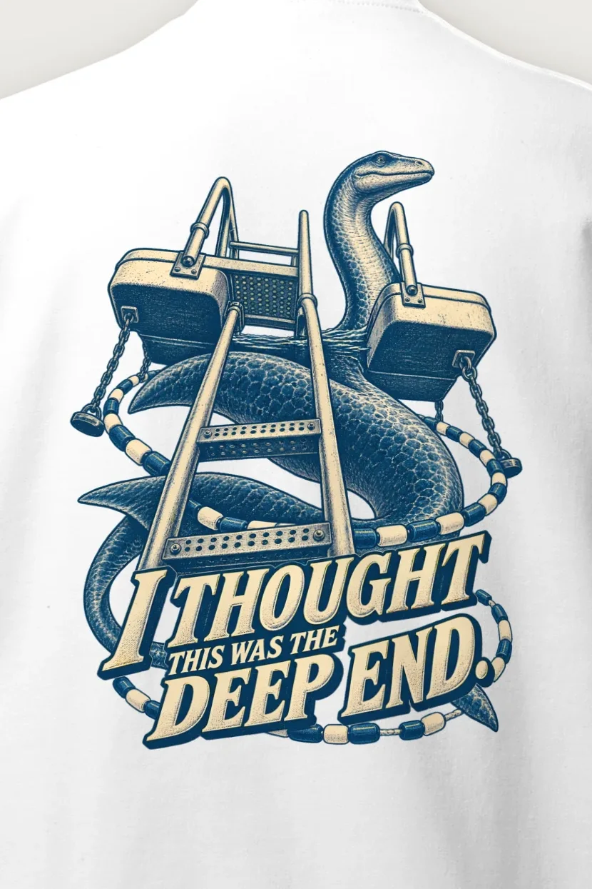 "Deep End Sea Serpent" Heavy Blend Unisex Crewneck Sweatshirt - the graphic up close