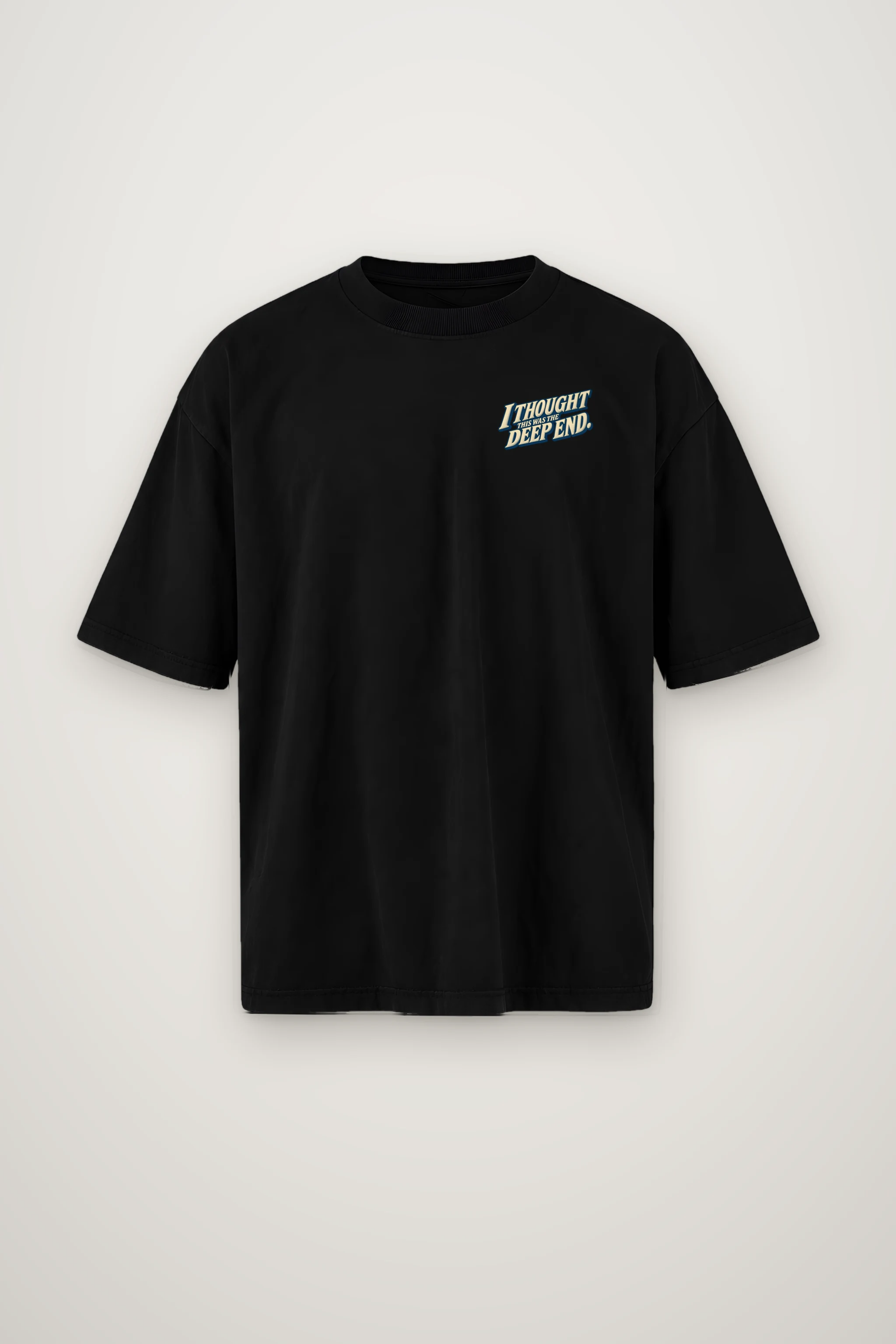 "Deep End Sea Serpent" Men's Oversized Heavyweight Crewneck T-Shirt