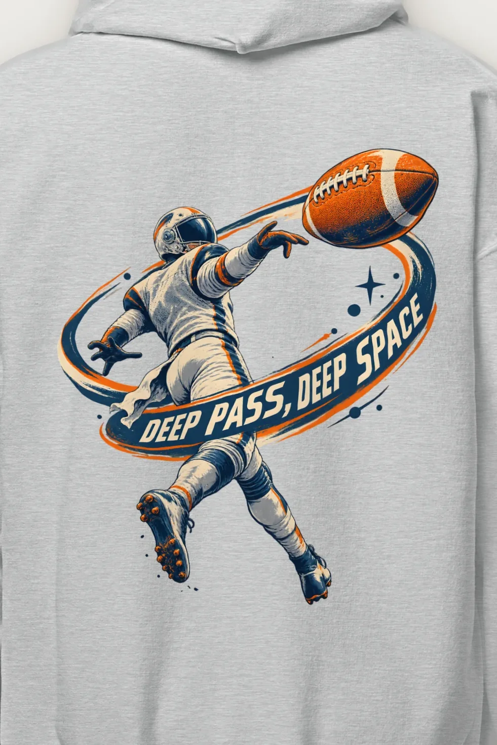 "Deep Pass, Deep Space" Heavy Blend Unisex Pullover Hoodie - the graphic up close