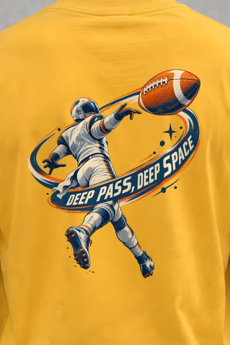 "Deep Pass, Deep Space" Heavyweight Unisex Crewneck T-shirt - the graphic up close