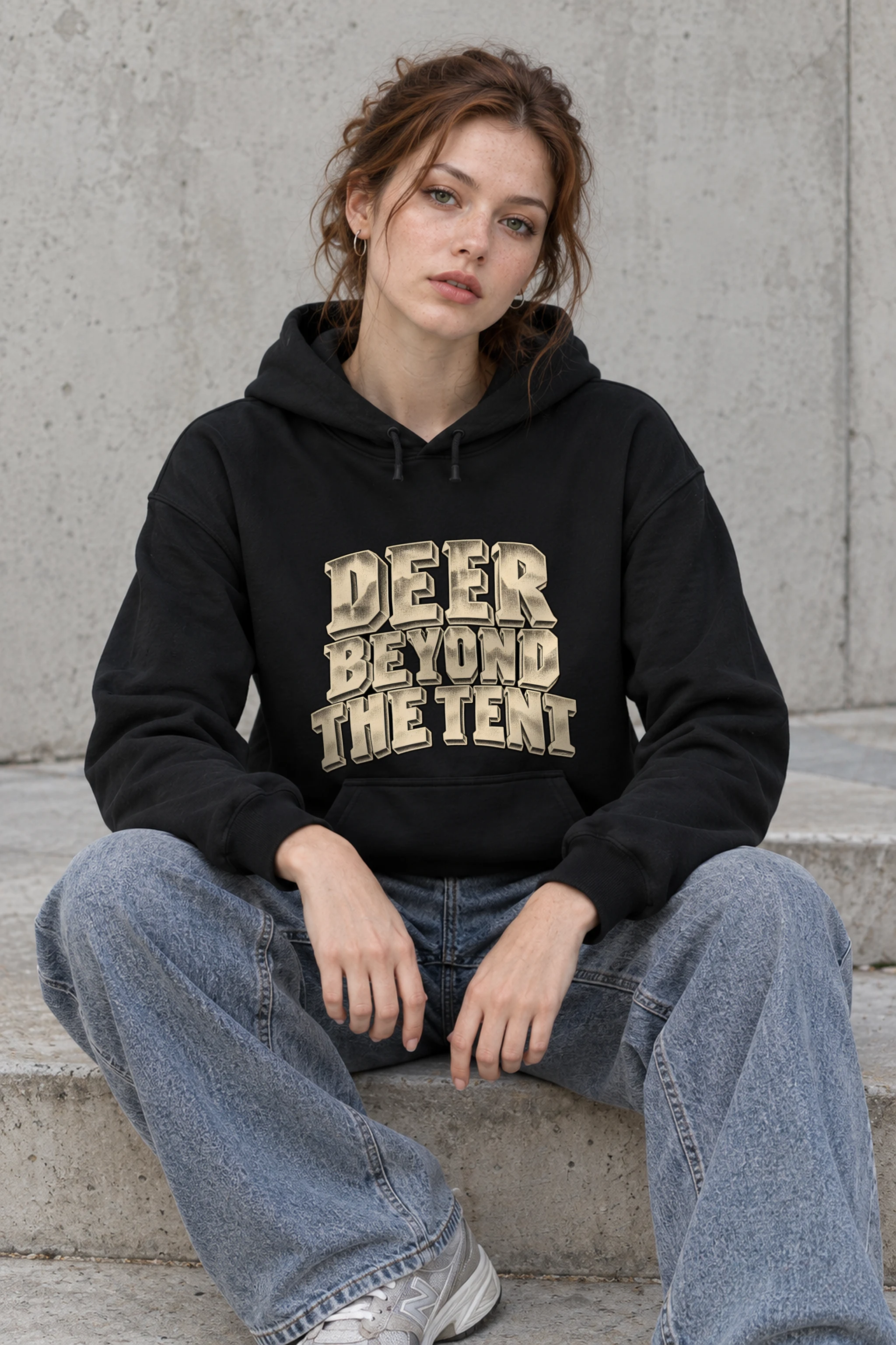 "Deer Beyond The Tent" Heavy Blend Unisex Pullover Hoodie