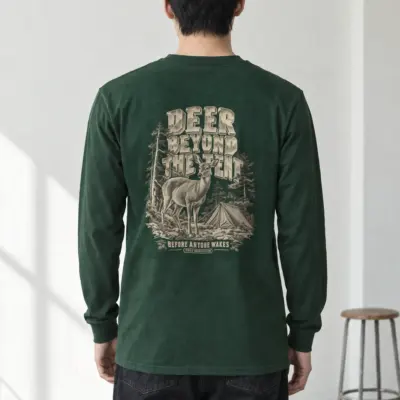 "Deer Beyond the Tent" Unisex Longsleeve T-shirt