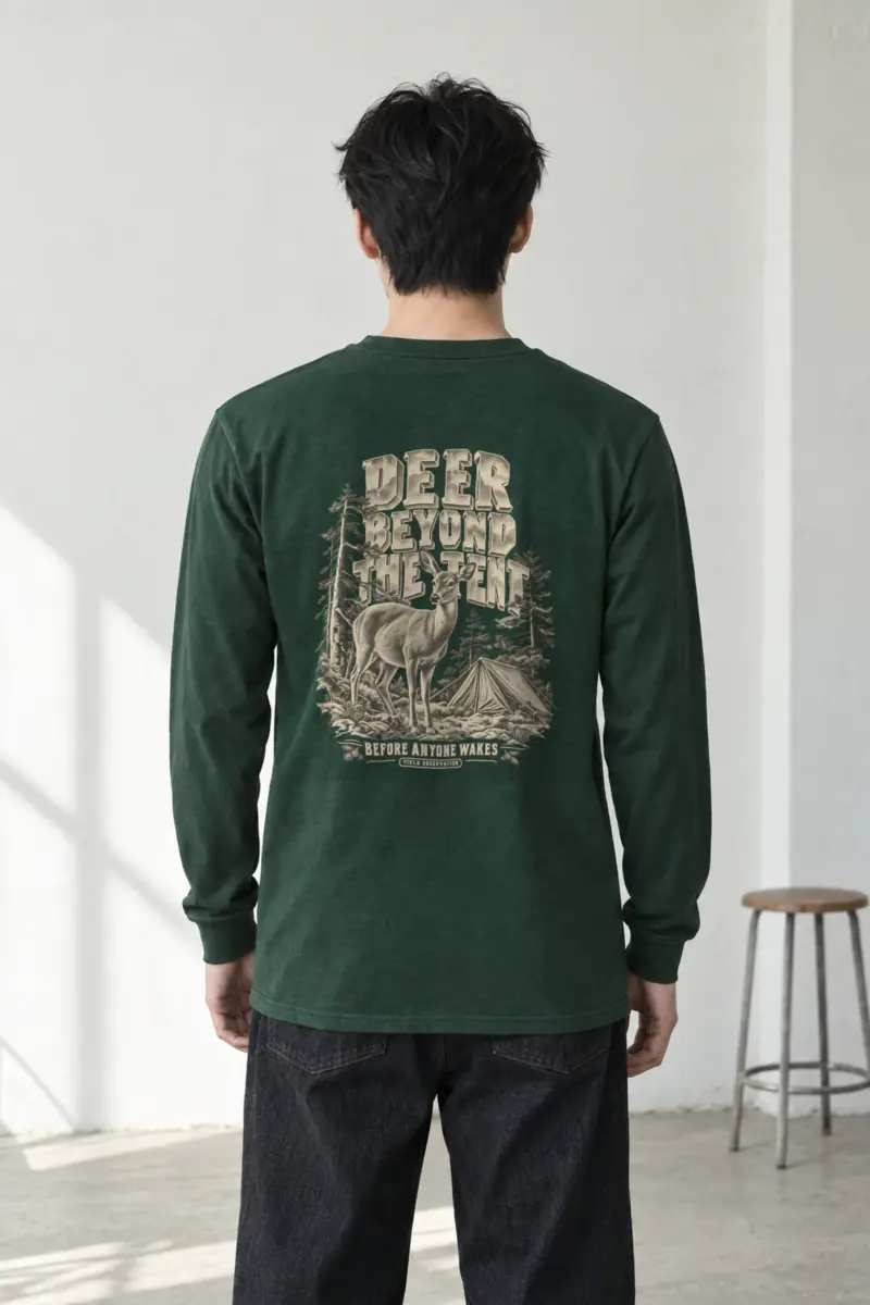 "Deer Beyond the Tent" Unisex Longsleeve T-shirt