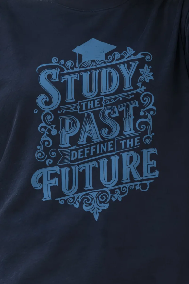"Define The Future" Heavyweight Unisex Crewneck T-shirt - the graphic up close