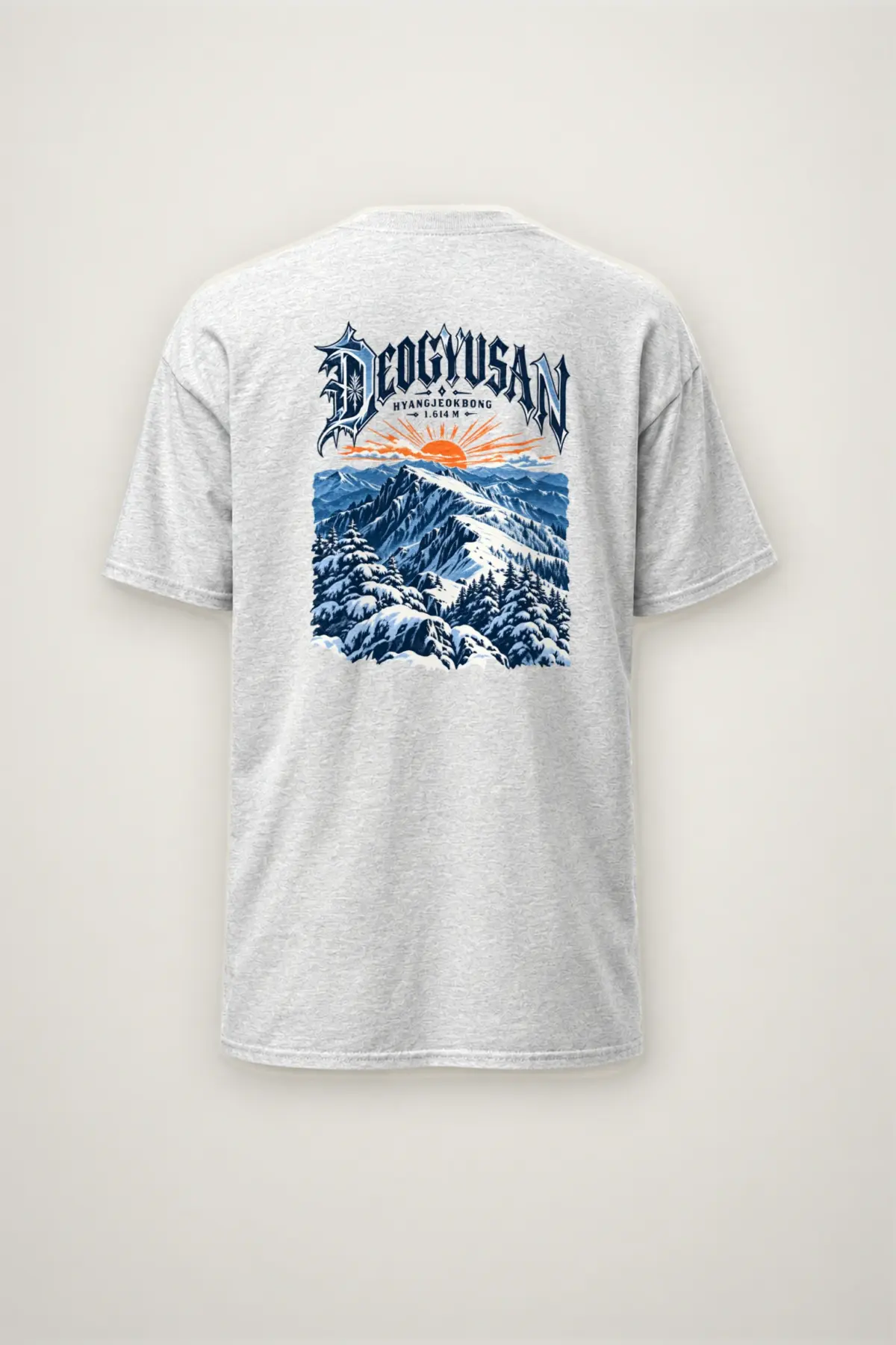 "Deogyusan Hyangjeokbong 1,614 M" Heavyweight Unisex Crewneck T-shirt