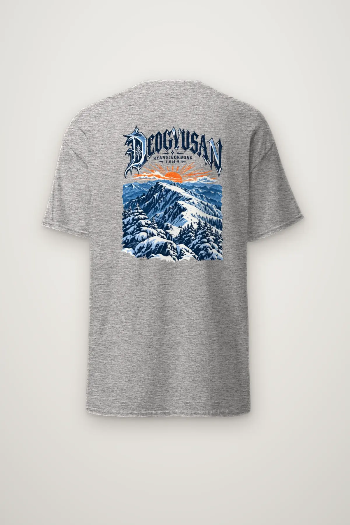 "Deogyusan Hyangjeokbong 1,614 M" Heavyweight Unisex Crewneck T-shirt