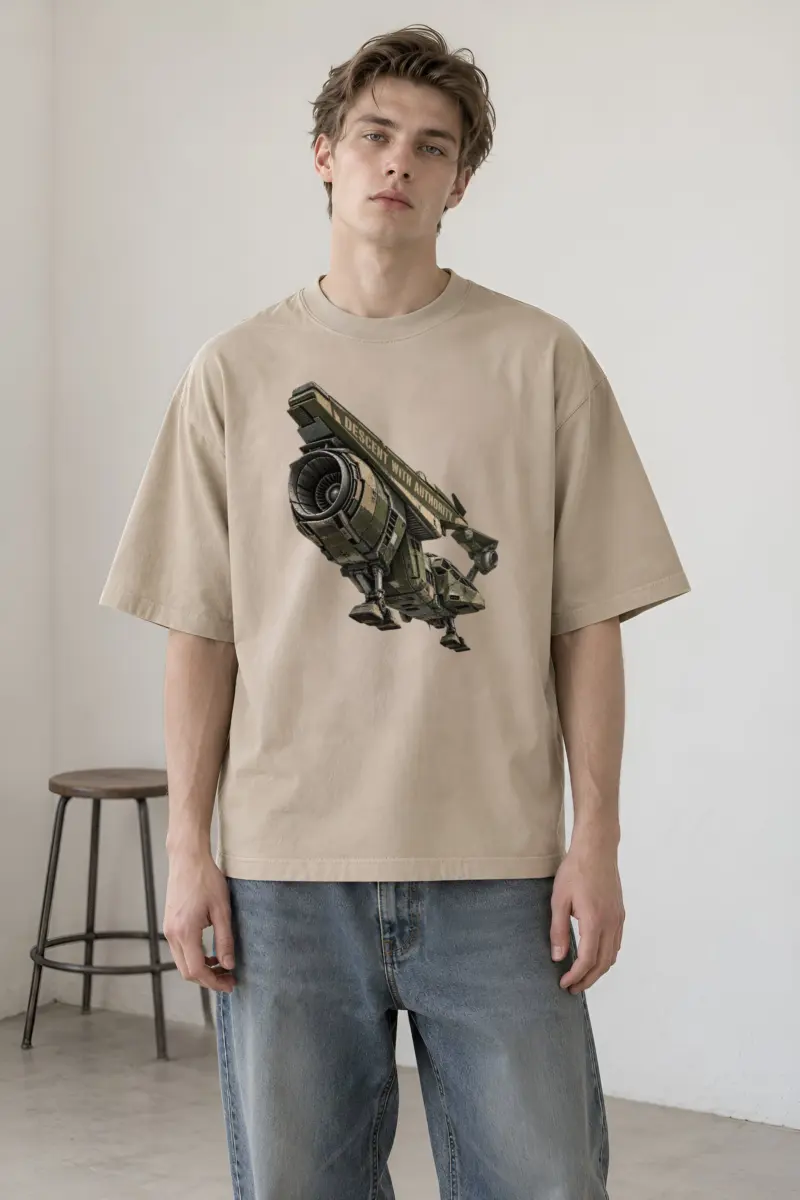 "Descent With Authority" Unisex Oversized Heavyweight Crewneck T-Shirt