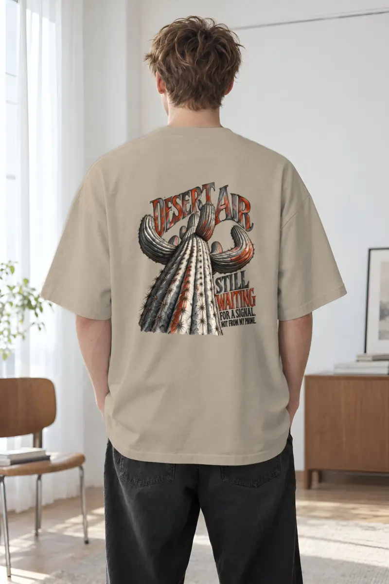 "Desert Air Still Waiting" Unisex Oversized Heavyweight Crewneck T-Shirt