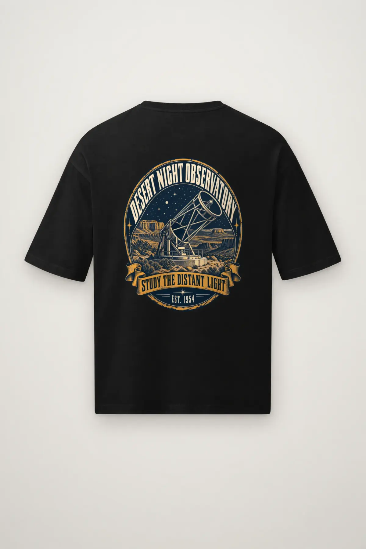 "Desert Night Observatory" Men's Oversized Heavyweight Crewneck T-Shirt