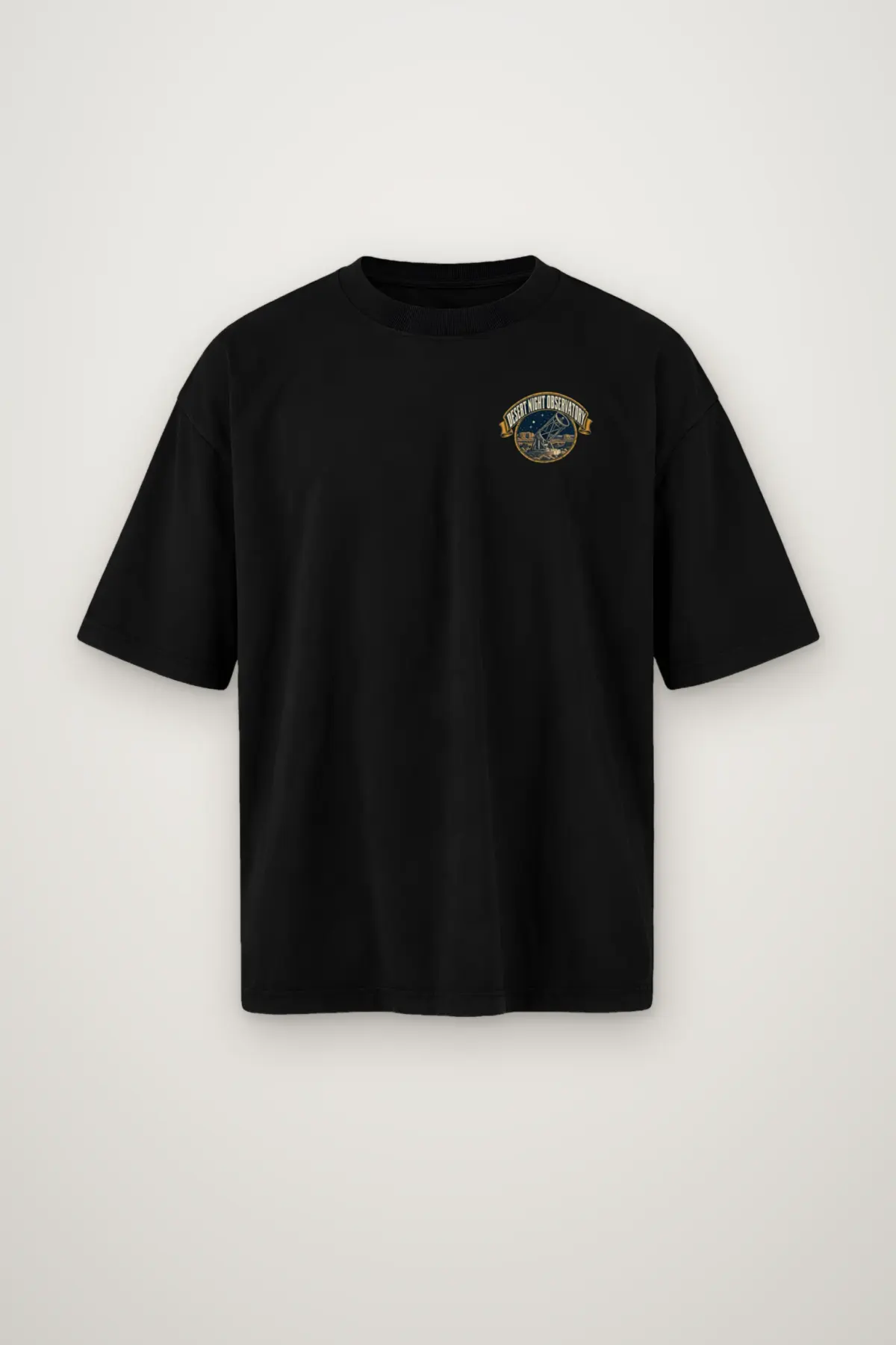 "Desert Night Observatory" Men's Oversized Heavyweight Crewneck T-Shirt