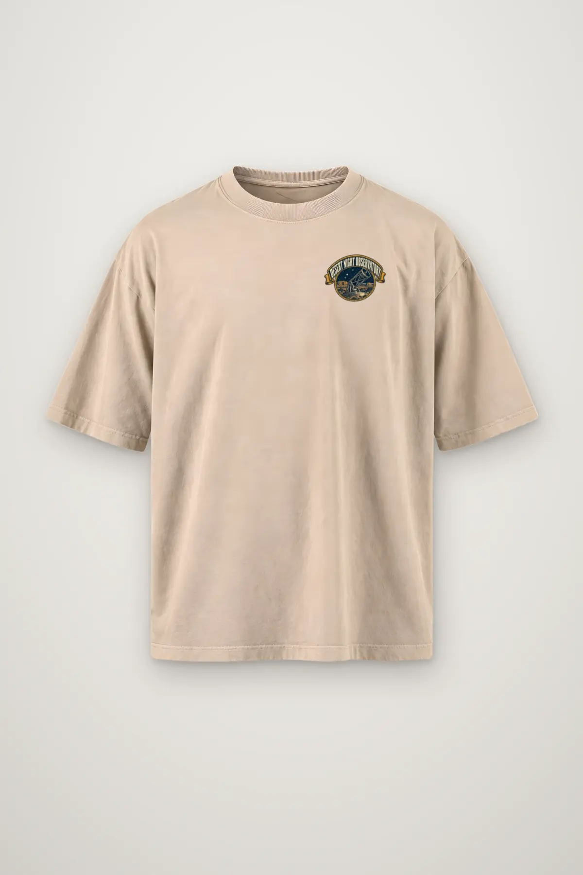 "Desert Night Observatory" Men's Oversized Heavyweight Crewneck T-Shirt