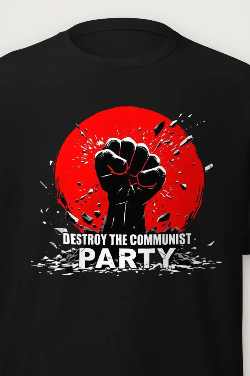 "Destroy The Communist Party" Heavyweight Unisex Crewneck T-shirt