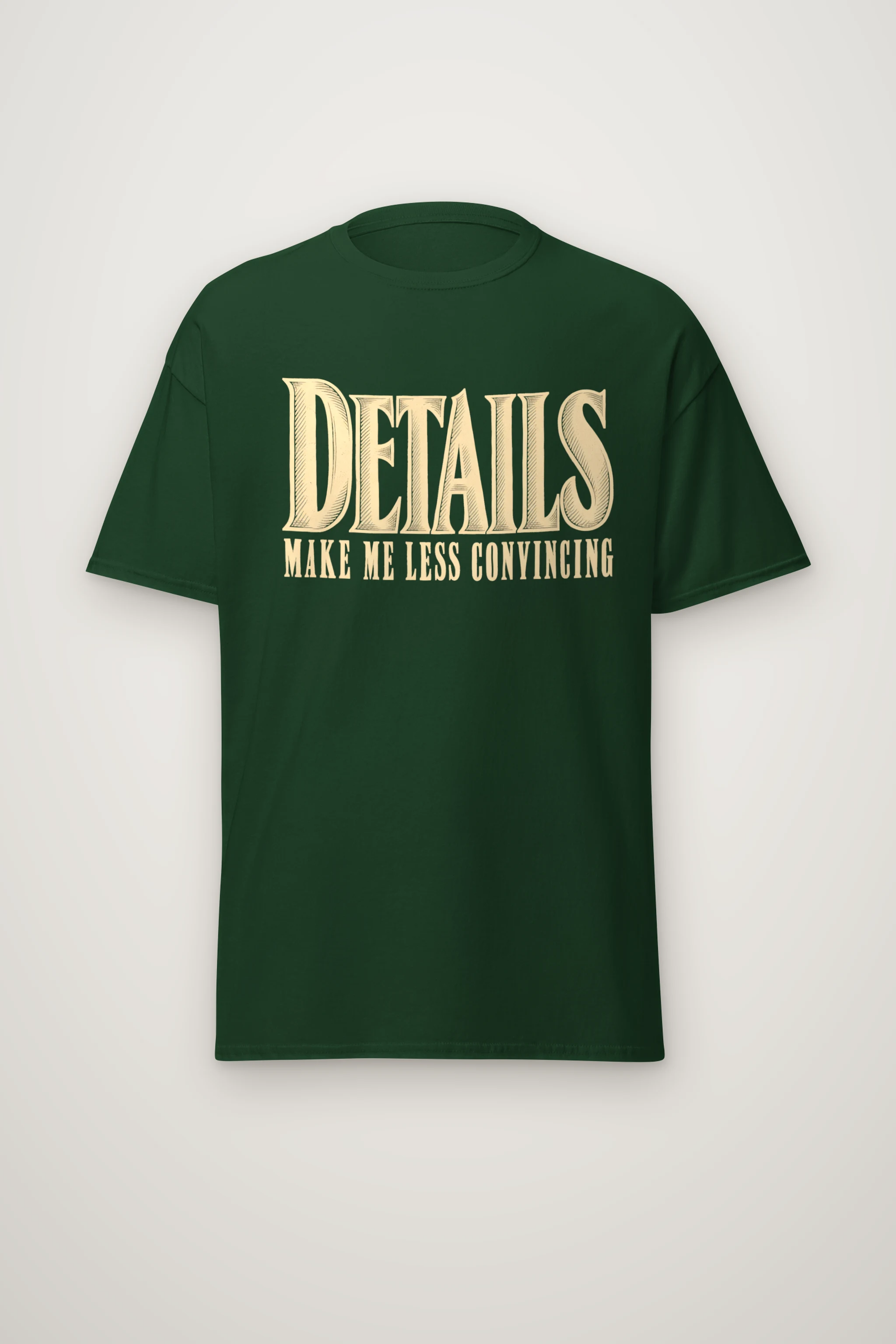 "Details Make Me Less Convincing" Heavyweight Unisex Crewneck T-shirt