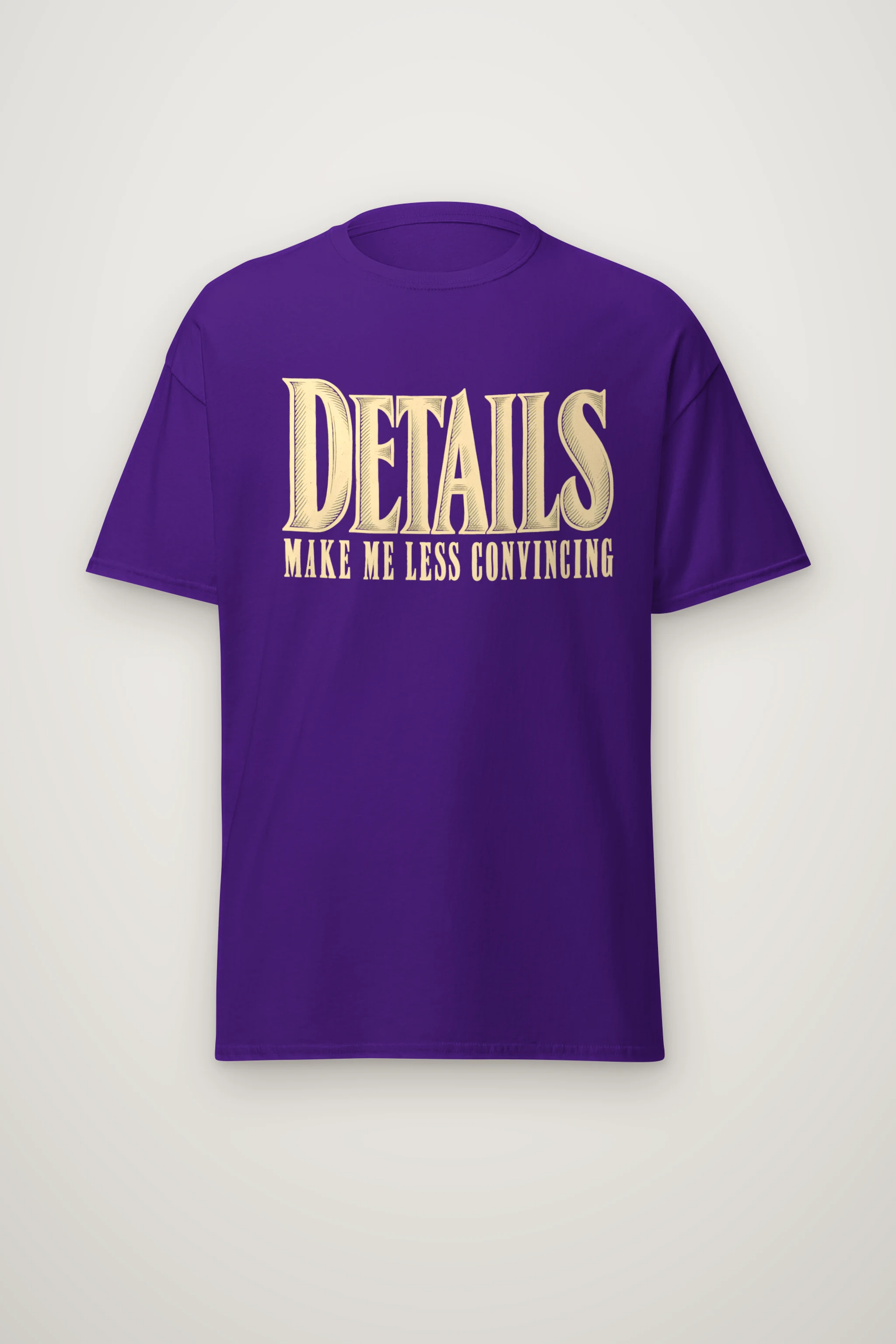"Details Make Me Less Convincing" Heavyweight Unisex Crewneck T-shirt