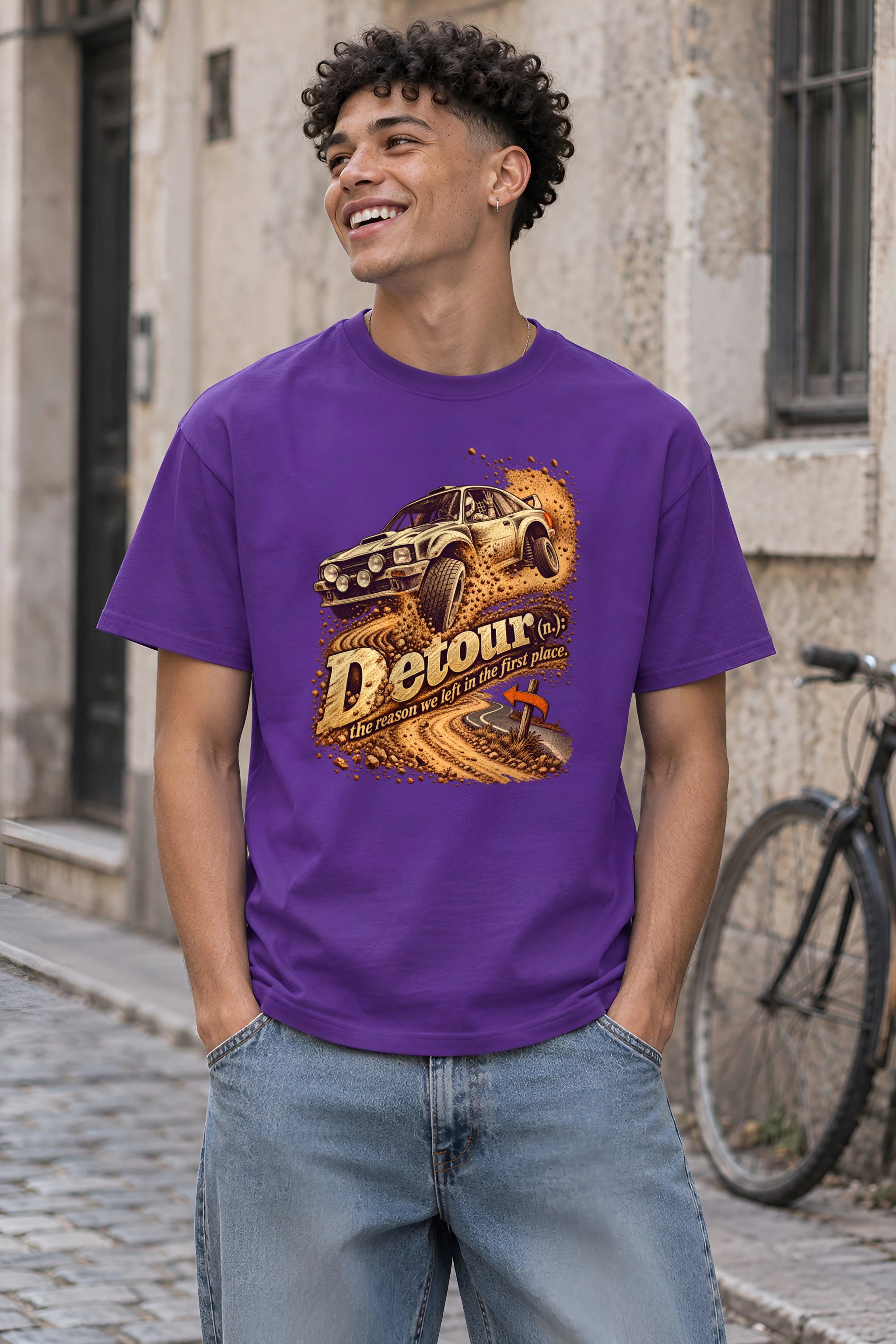 "Detour Rally Car" Heavyweight Unisex Crewneck T-shirt