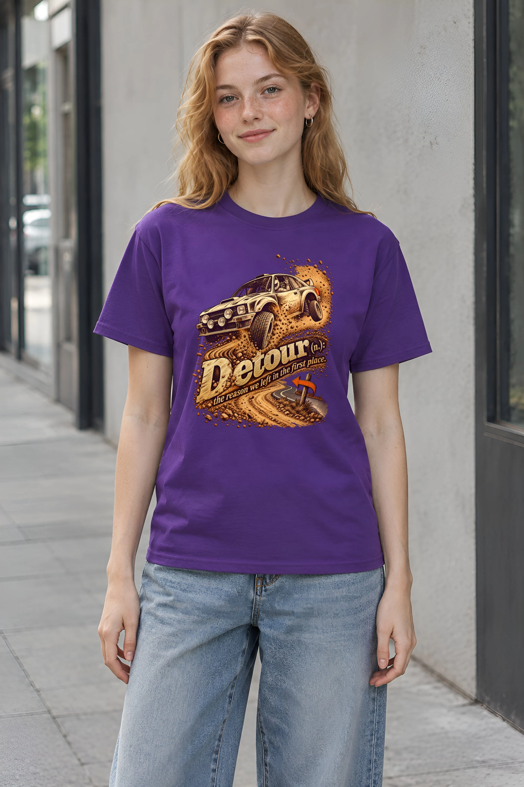 "Detour Rally Car" Heavyweight Unisex Crewneck T-shirt