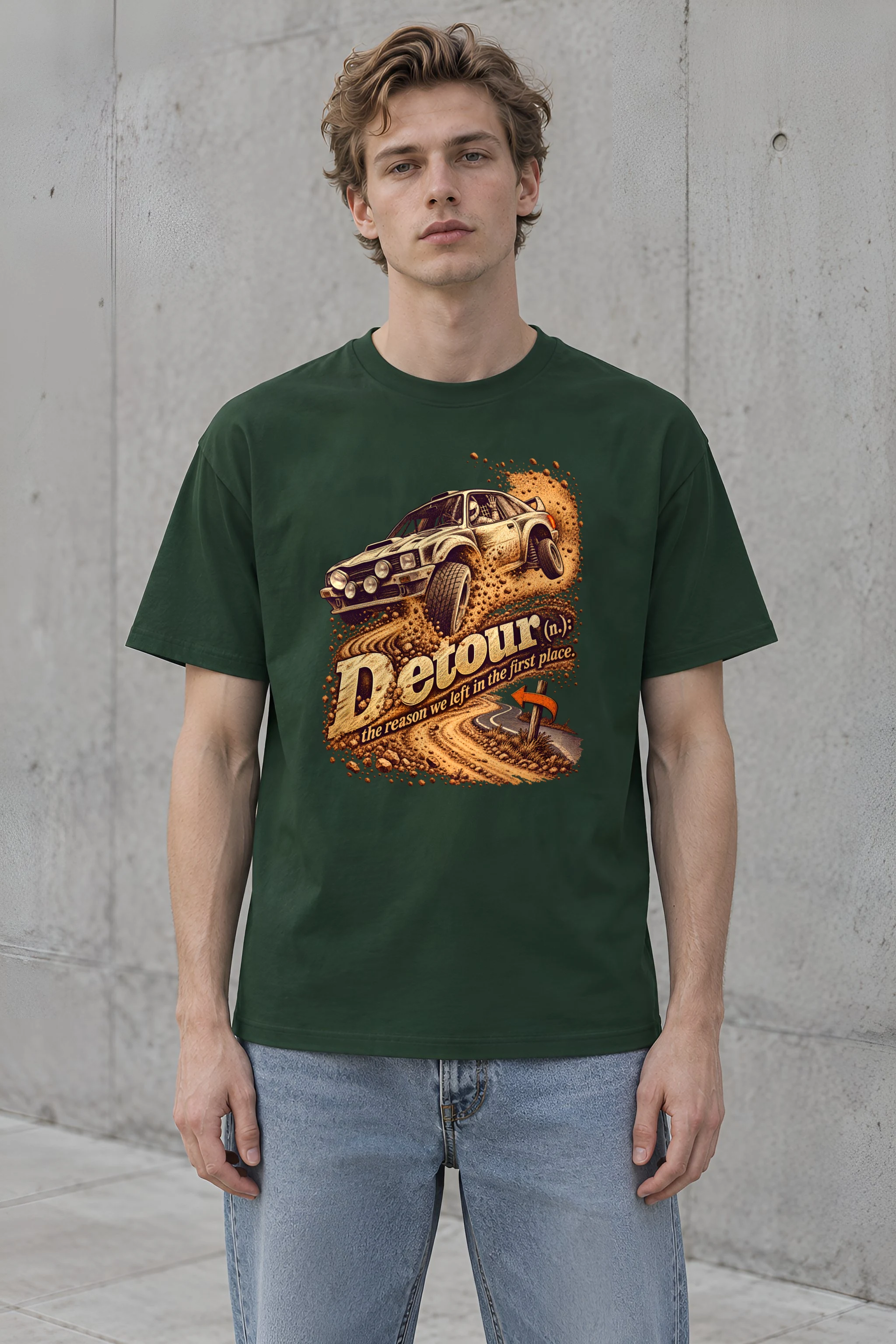 "Detour Rally Car" Heavyweight Unisex Crewneck T-shirt
