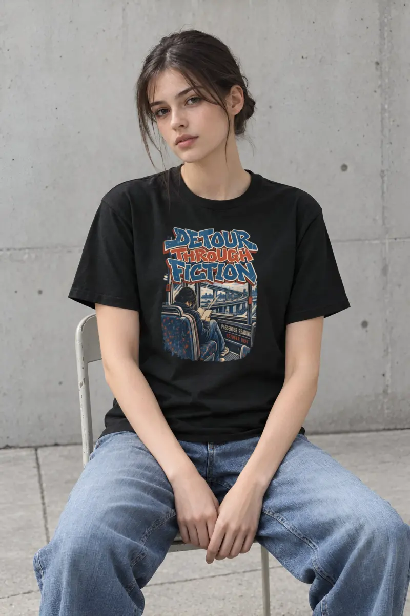"Detour Through Fiction" Heavyweight Unisex Crewneck T-shirt