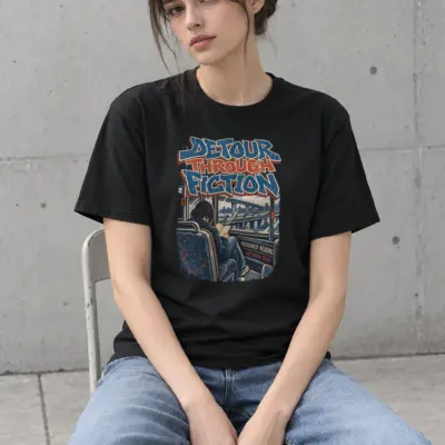 "Detour Through Fiction" Heavyweight Unisex Crewneck T-shirt