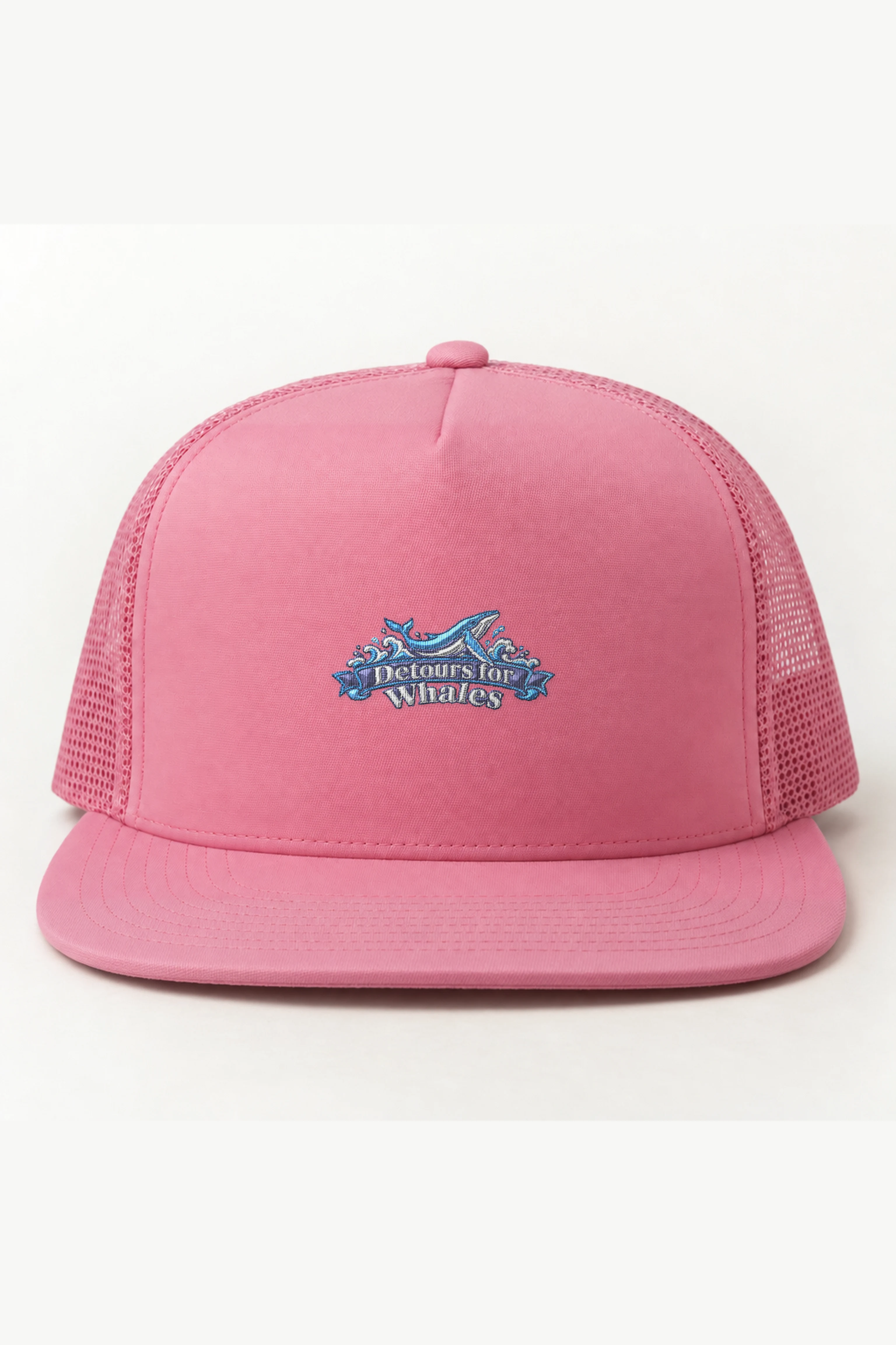 "Detours for Whales" 5 Panel Trucker Cap · Embroidered