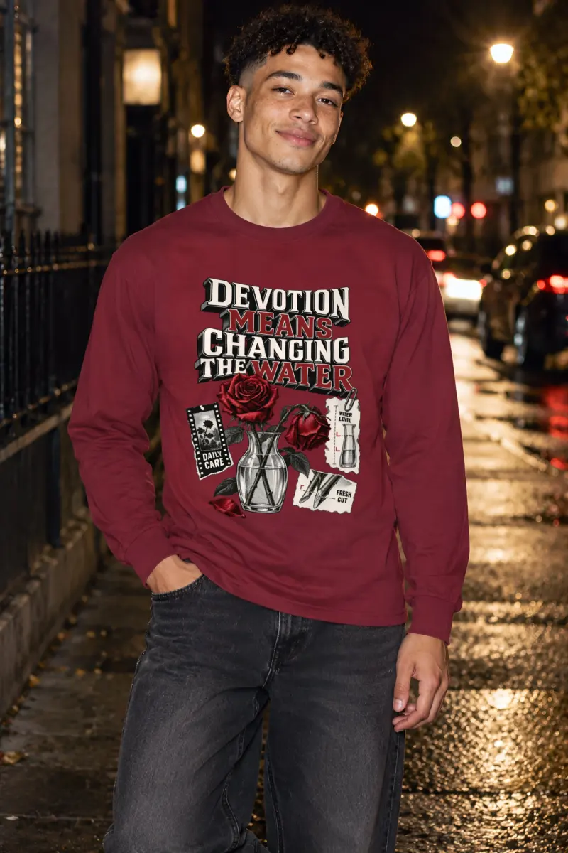 "Devotion Means Changing the Water" Unisex Longsleeve T-shirt