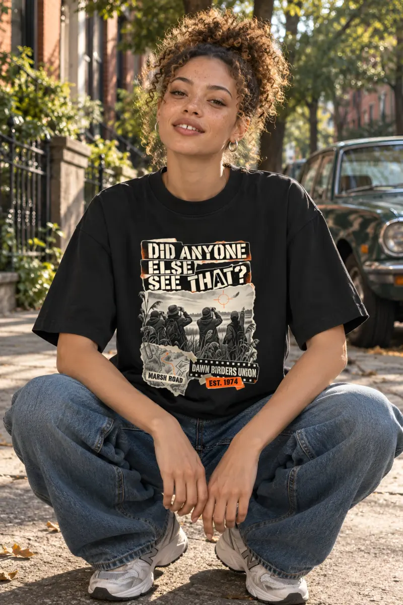 "Did Anyone Else See That?" Unisex Oversized Heavyweight Crewneck T-Shirt