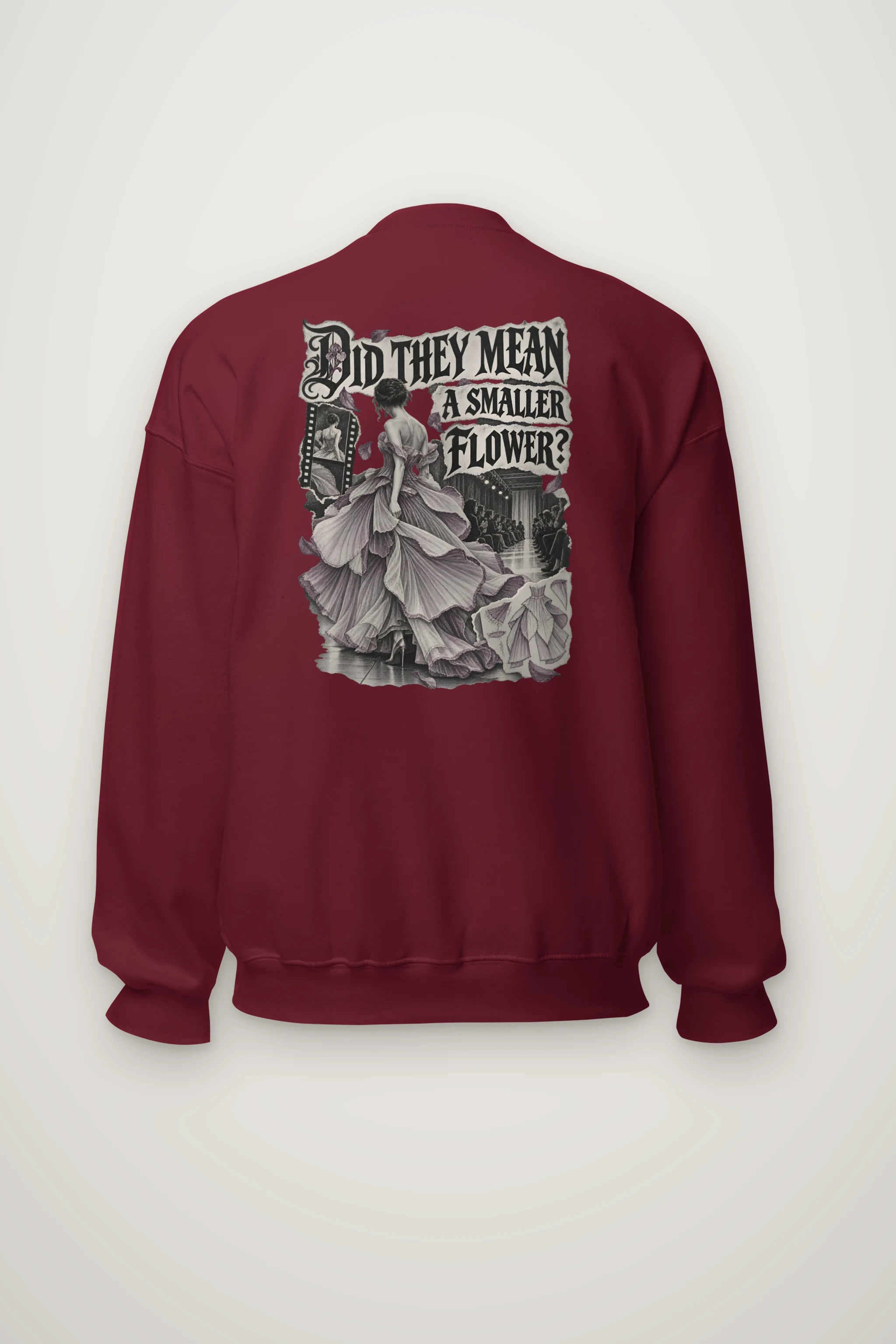 "Did They Mean a Smaller Flower?" Heavy Blend Unisex Crewneck Sweatshirt