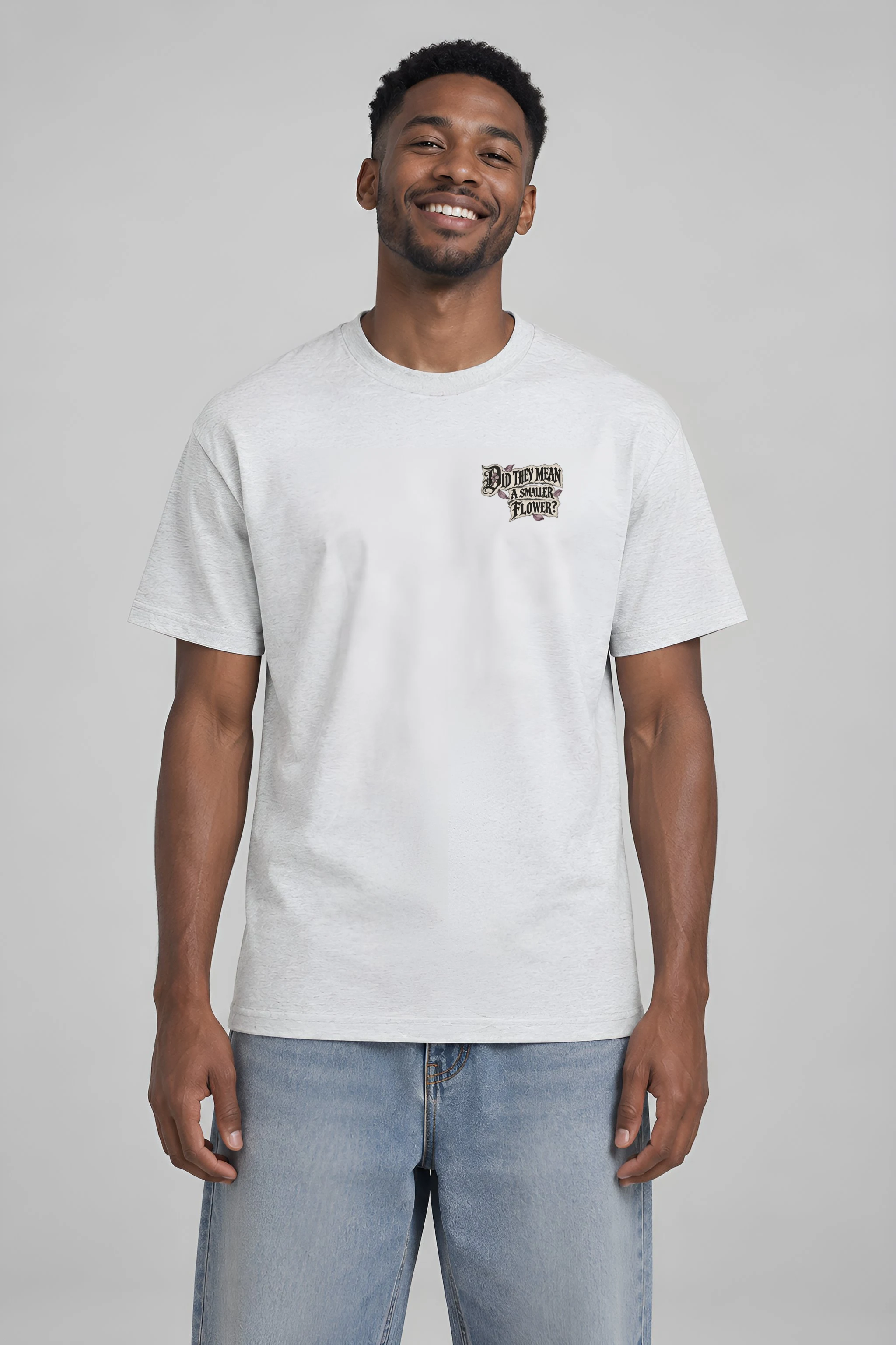 "Did They Mean a Smaller Flower?" Heavyweight Unisex Crewneck T-shirt