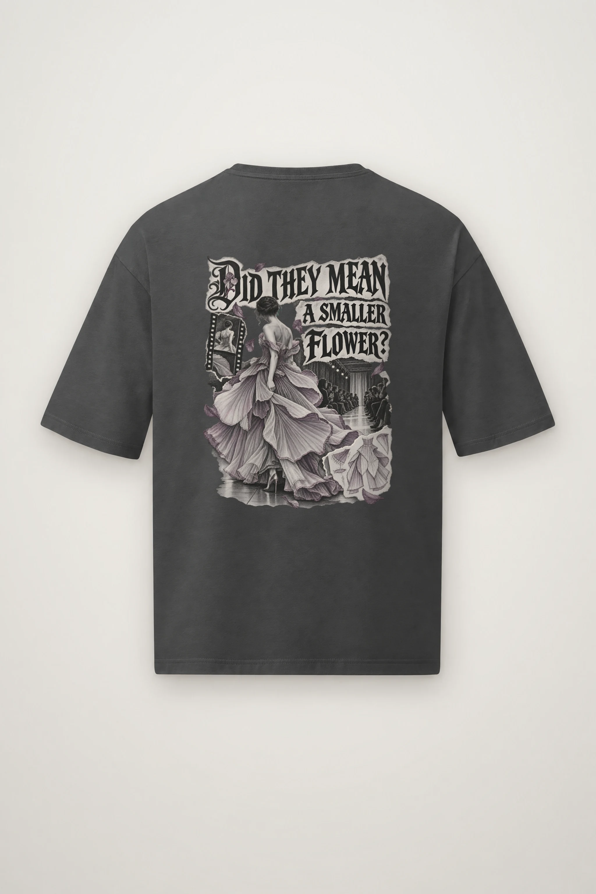 "Did They Mean a Smaller Flower?" Men's Oversized Heavyweight Crewneck T-Shirt