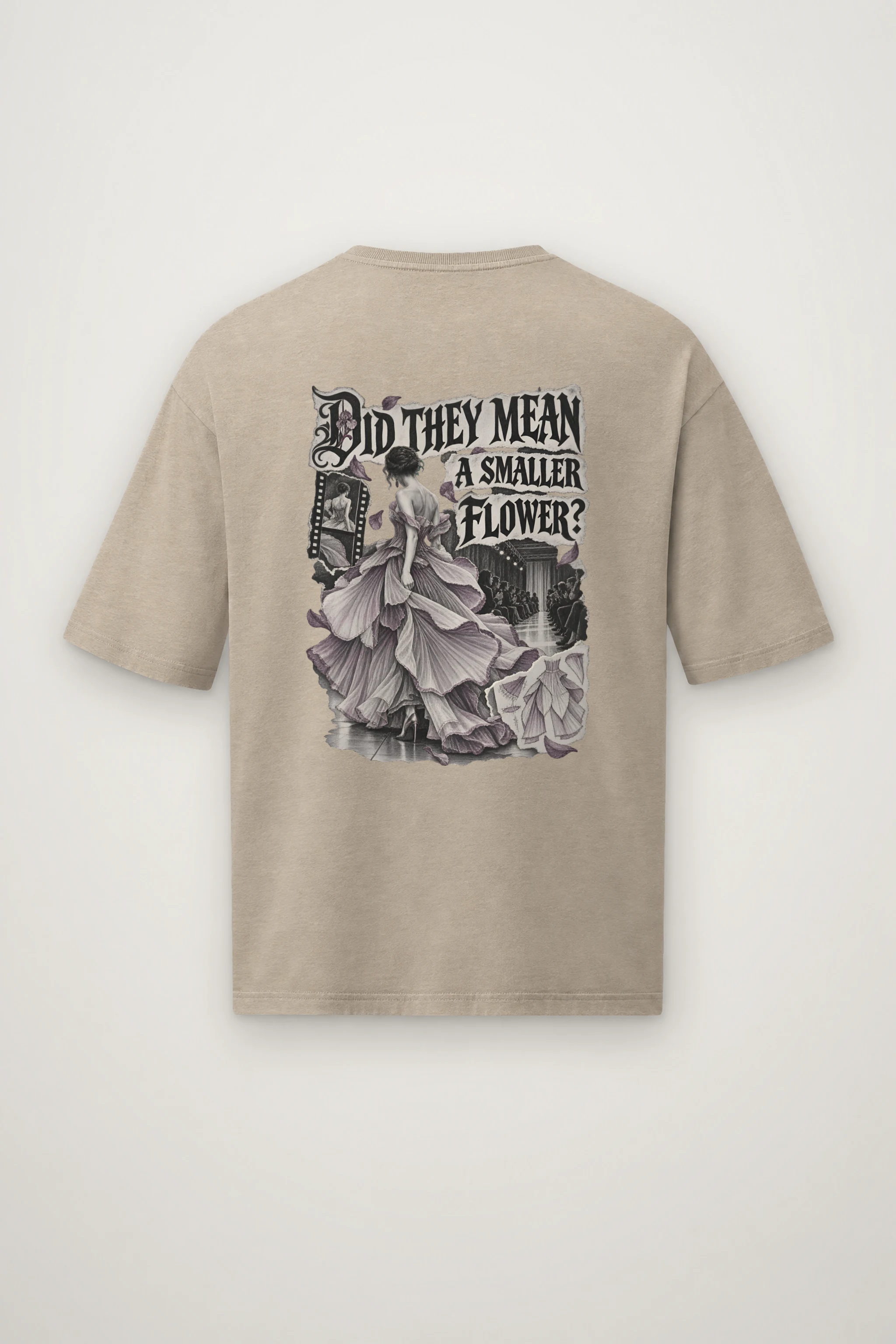 "Did They Mean a Smaller Flower?" Men's Oversized Heavyweight Crewneck T-Shirt