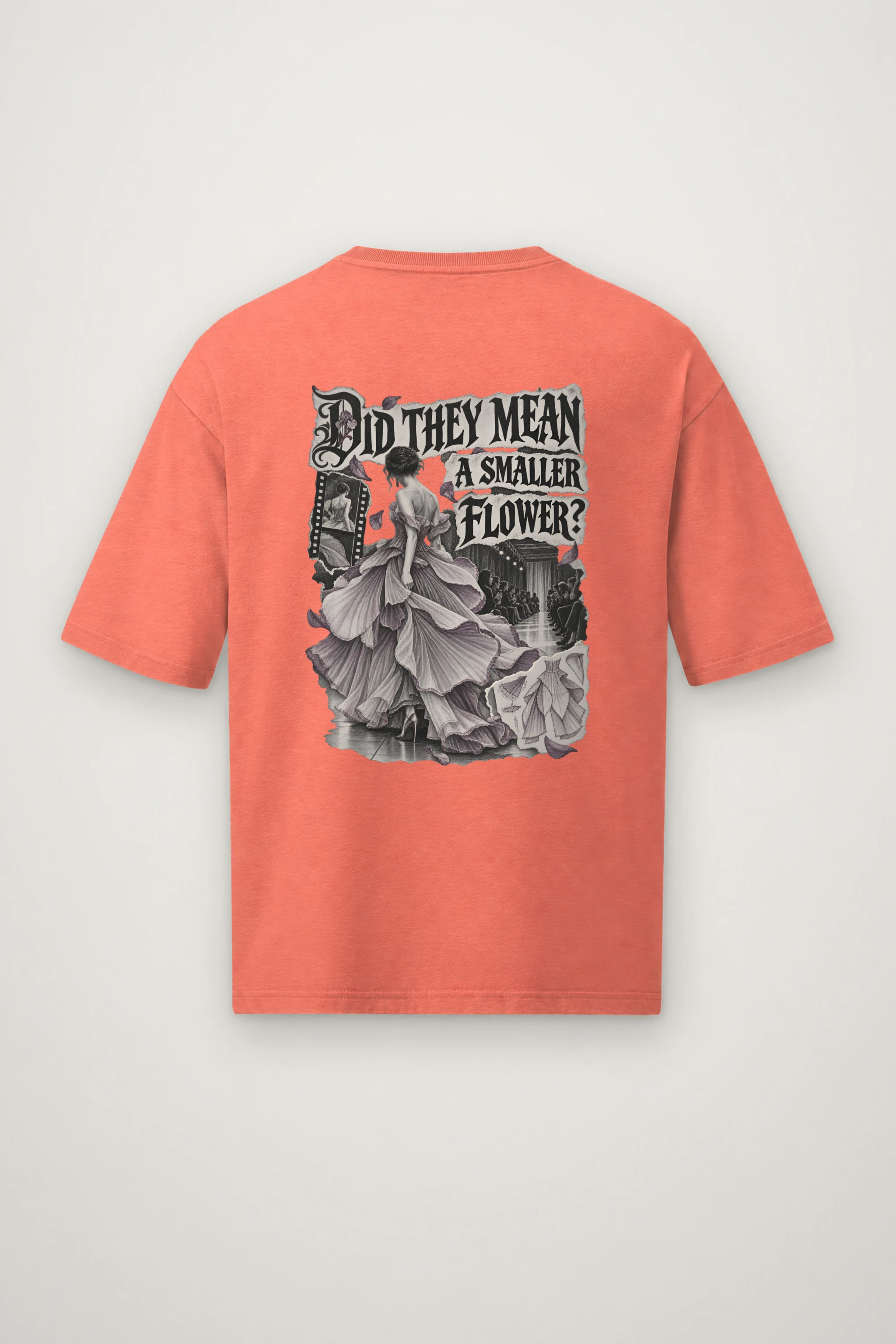 "Did They Mean a Smaller Flower?" Men's Oversized Heavyweight Crewneck T-Shirt