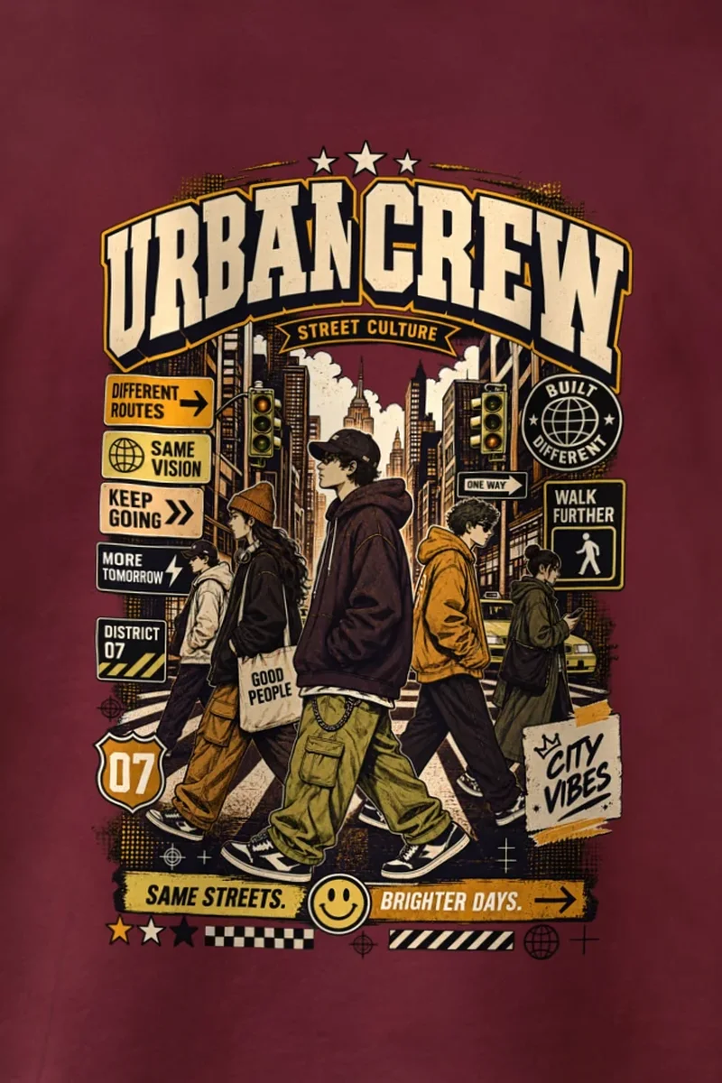 "Different Routes" 1 Crewneck Sweatshirt - the graphic up close