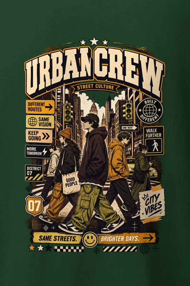 "Different Routes" Heavyweight Unisex Crewneck T-shirt