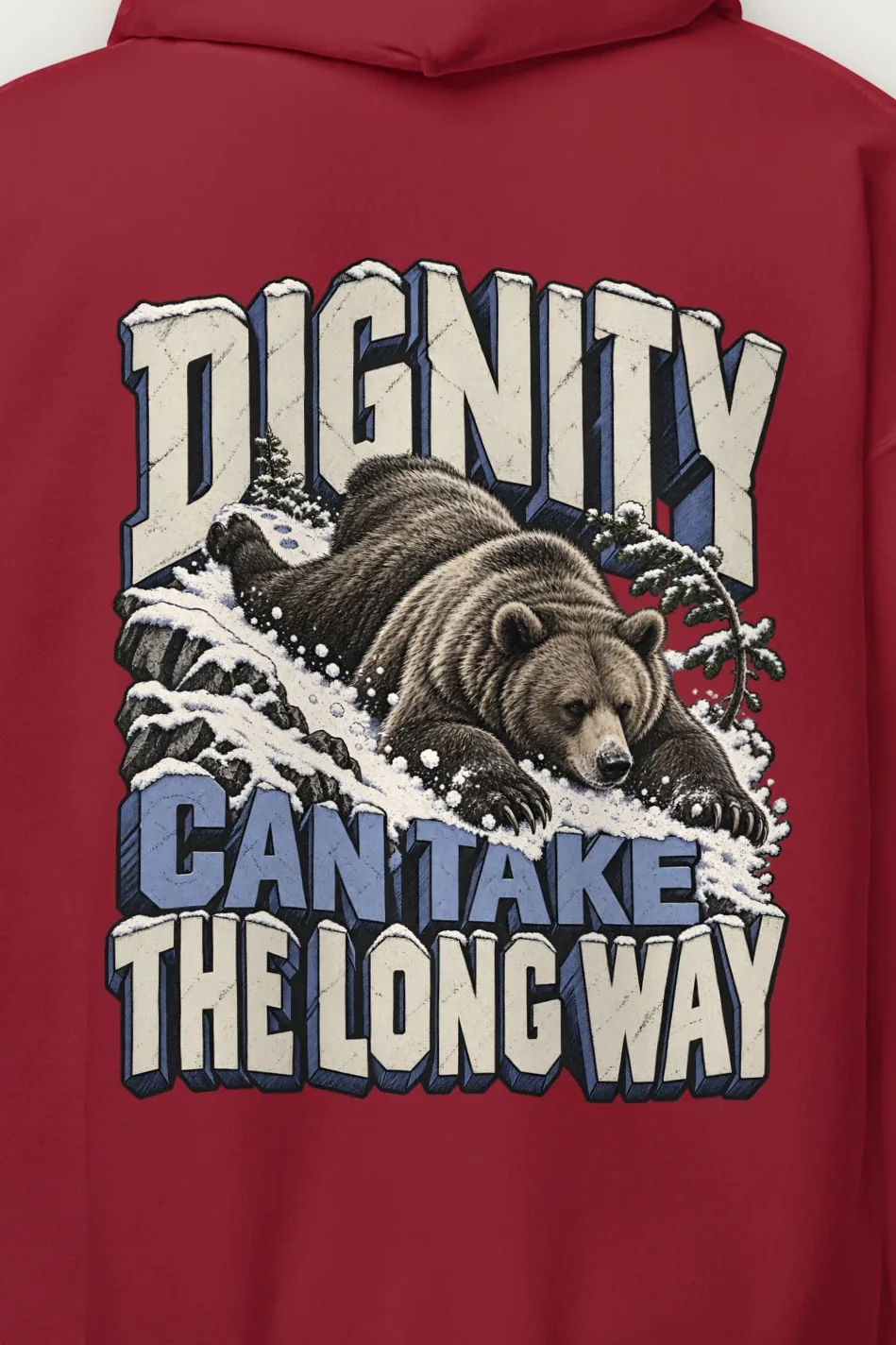 "Dignity Can Take the Long Way" Heavy Blend Unisex Pullover Hoodie - the graphic up close