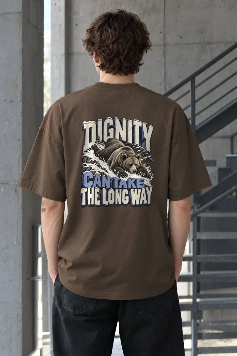 “Dignity Can Take the Long Way” Men’s Oversized Heavyweight Crewneck T-Shirt