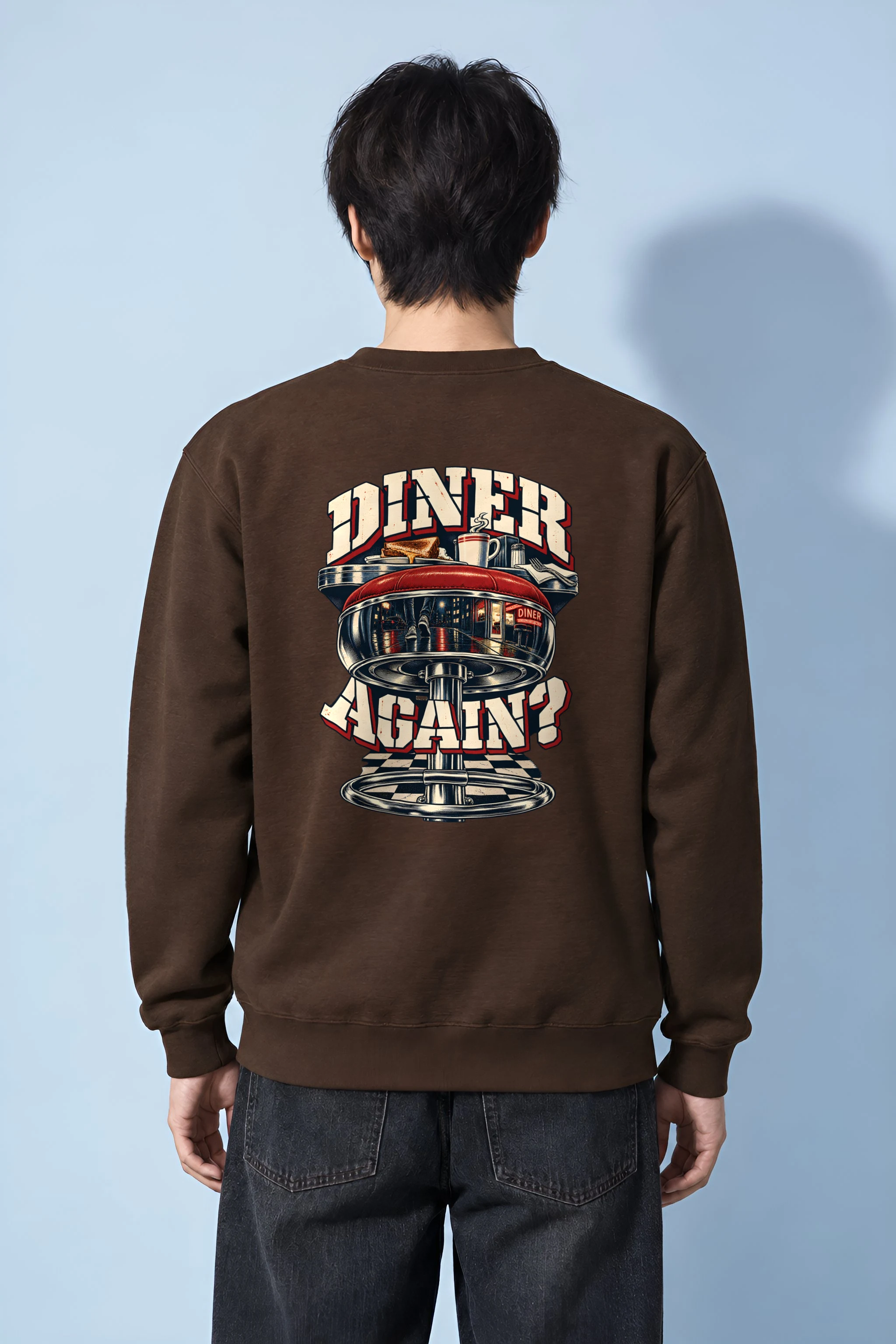 "Diner Again? Counter Stool" Heavy Blend Unisex Crewneck Sweatshirt