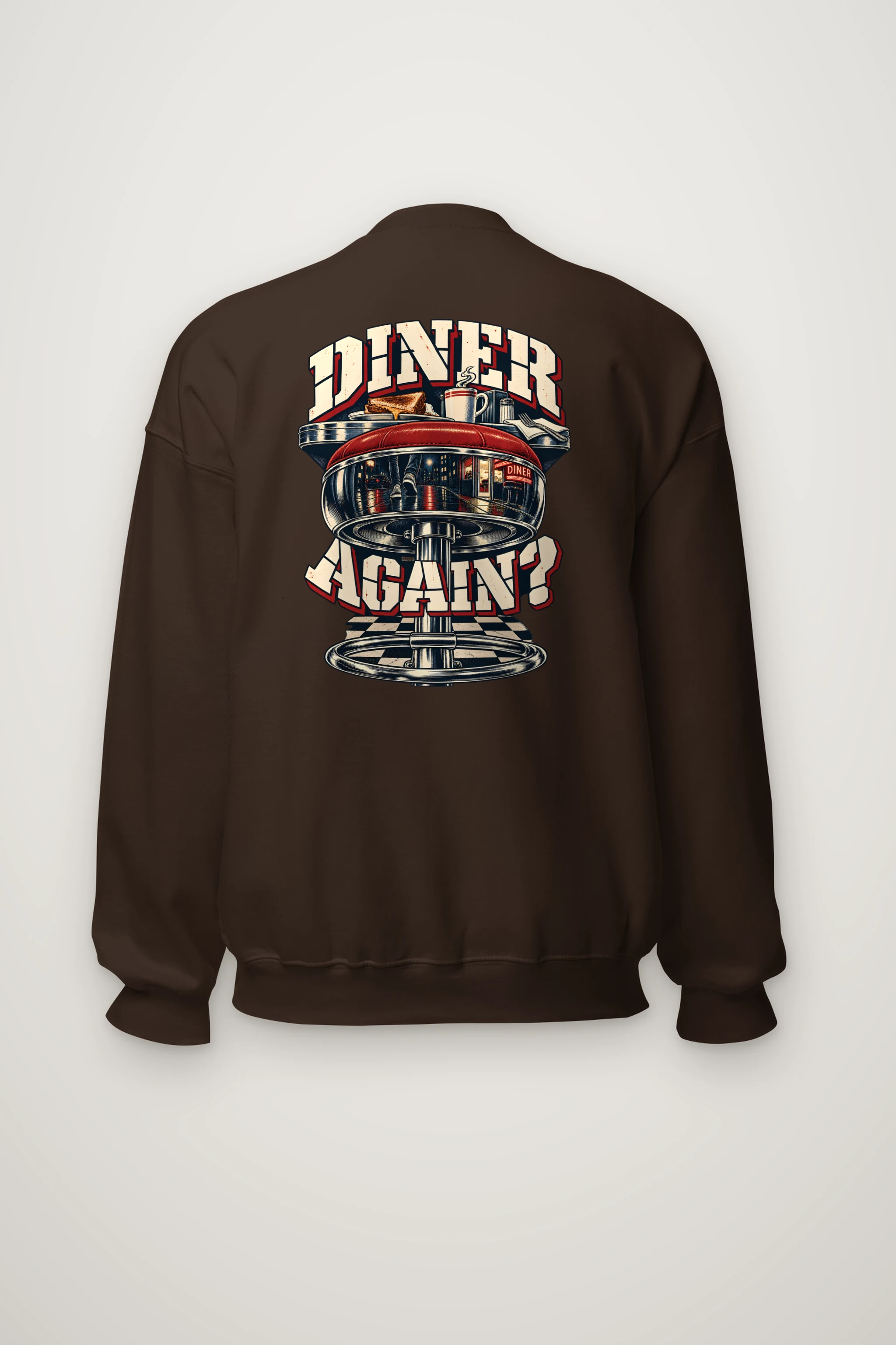 "Diner Again? Counter Stool" Heavy Blend Unisex Crewneck Sweatshirt