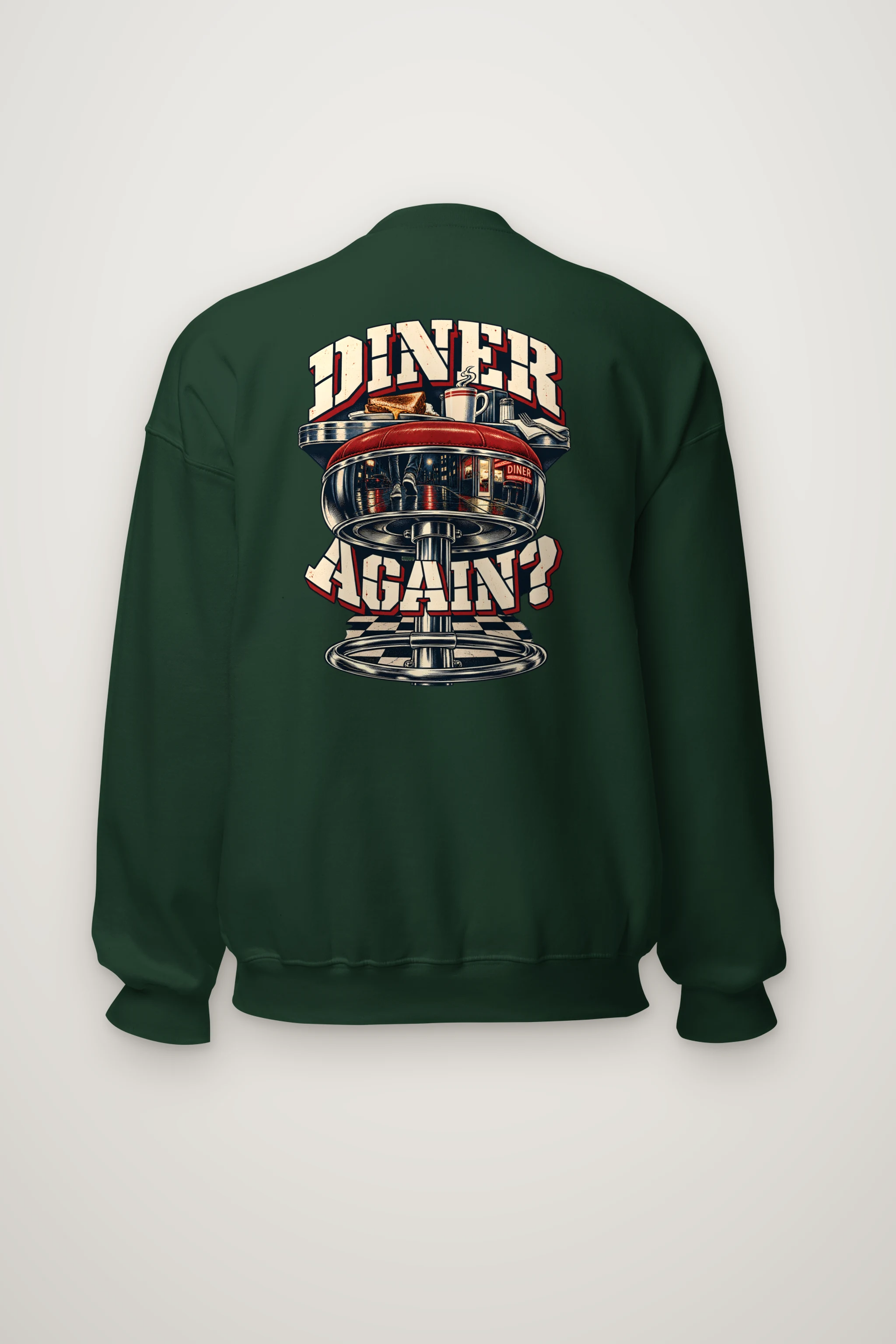 "Diner Again? Counter Stool" Heavy Blend Unisex Crewneck Sweatshirt