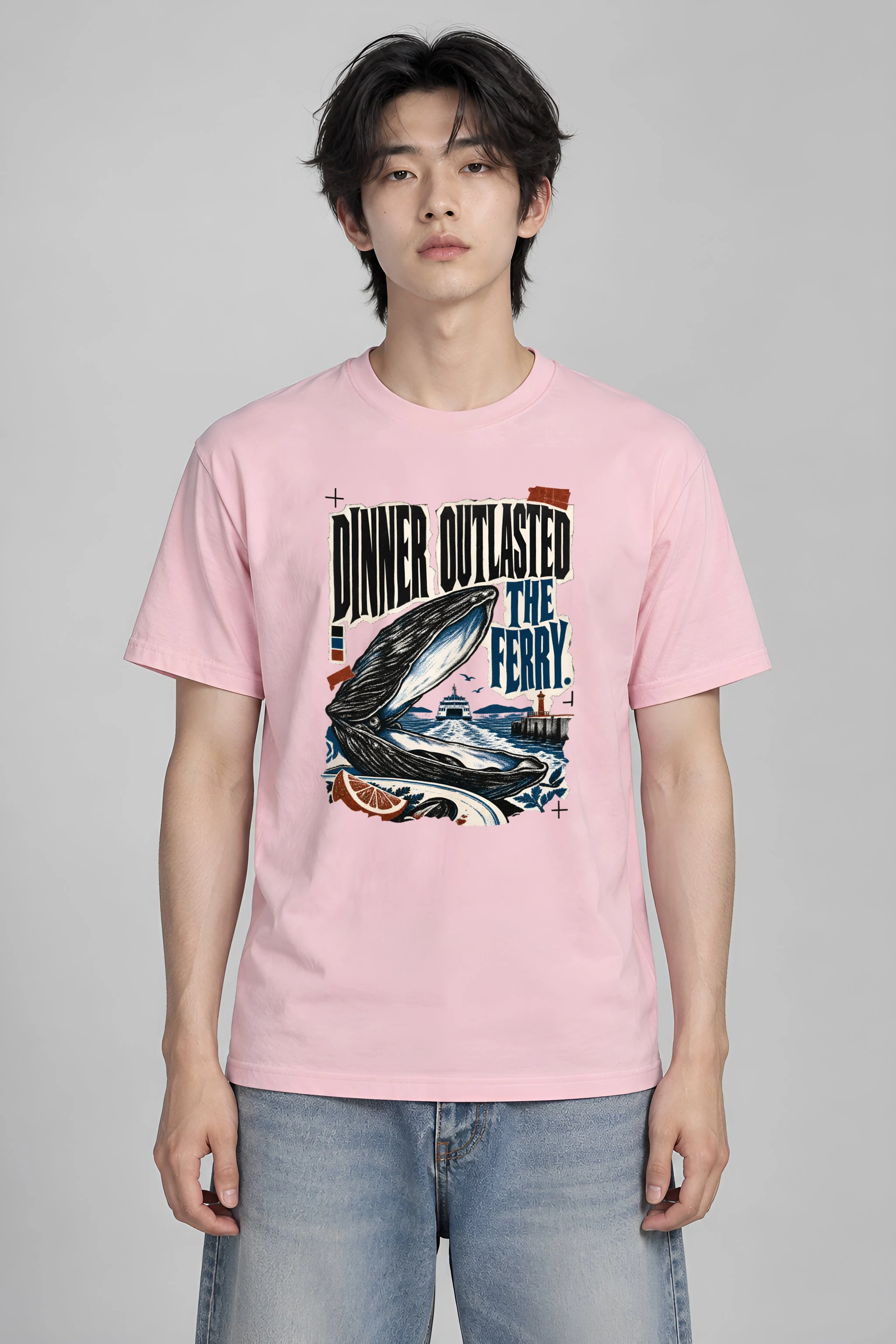 "Dinner Outlasted The Ferry" Heavyweight Unisex Crewneck T-shirt