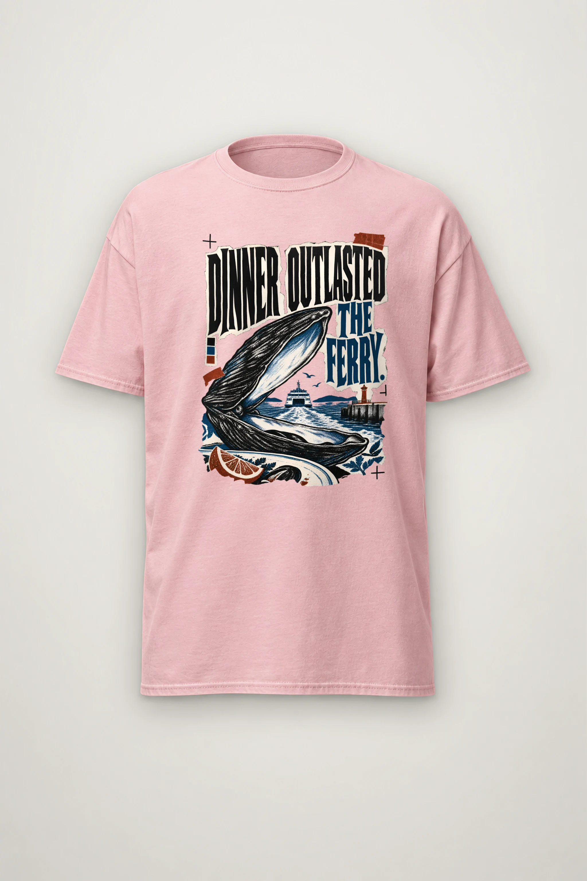 "Dinner Outlasted The Ferry" Heavyweight Unisex Crewneck T-shirt