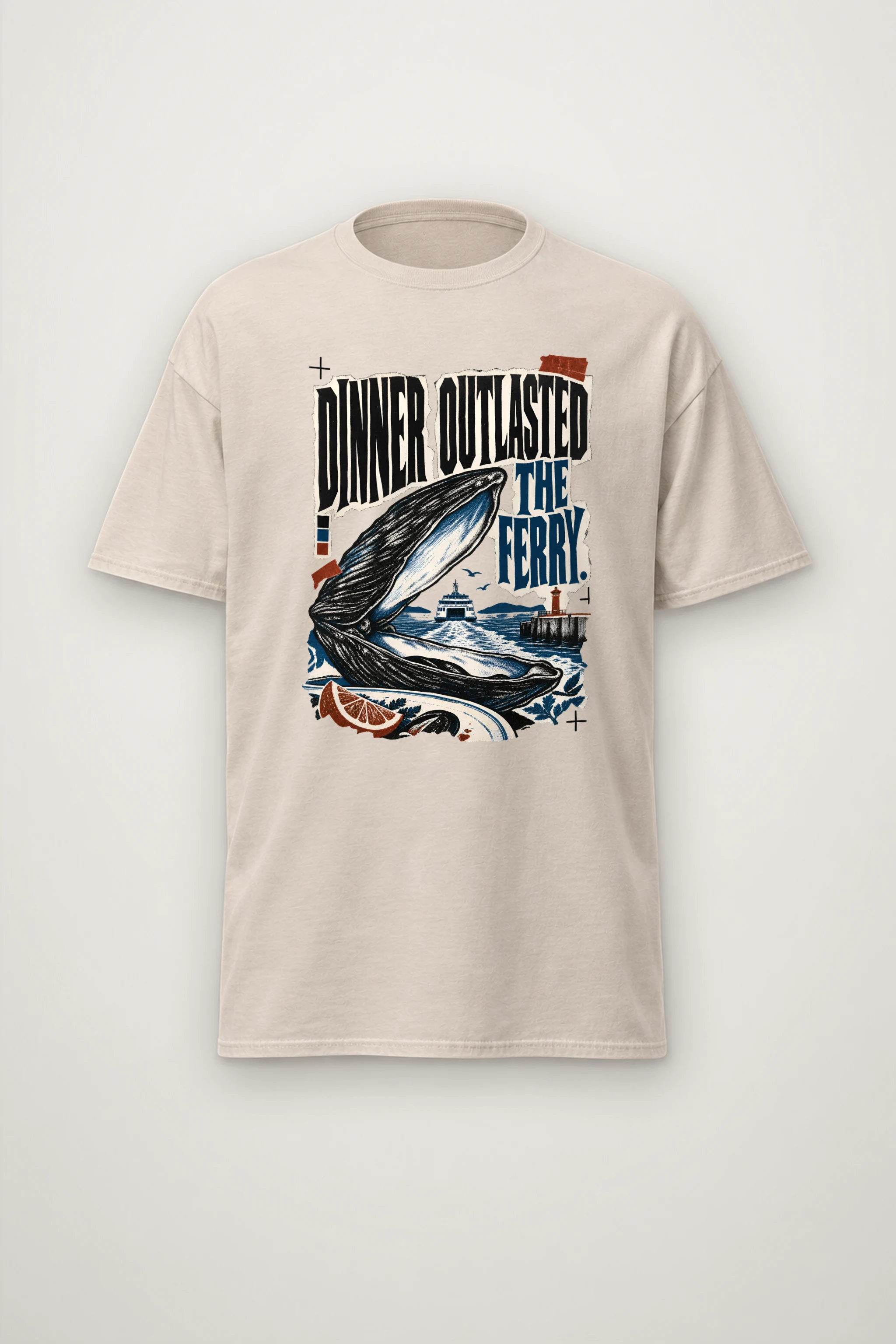"Dinner Outlasted The Ferry" Heavyweight Unisex Crewneck T-shirt